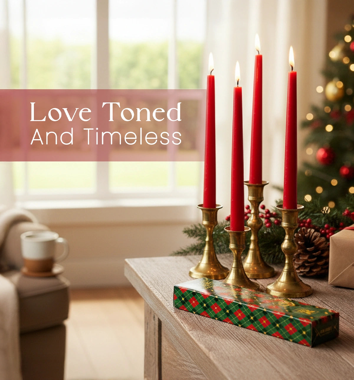 IRIS Berry Fragranced Taper Candles | Pack of 4 | 8Hrs Burning Time | 10 Inch