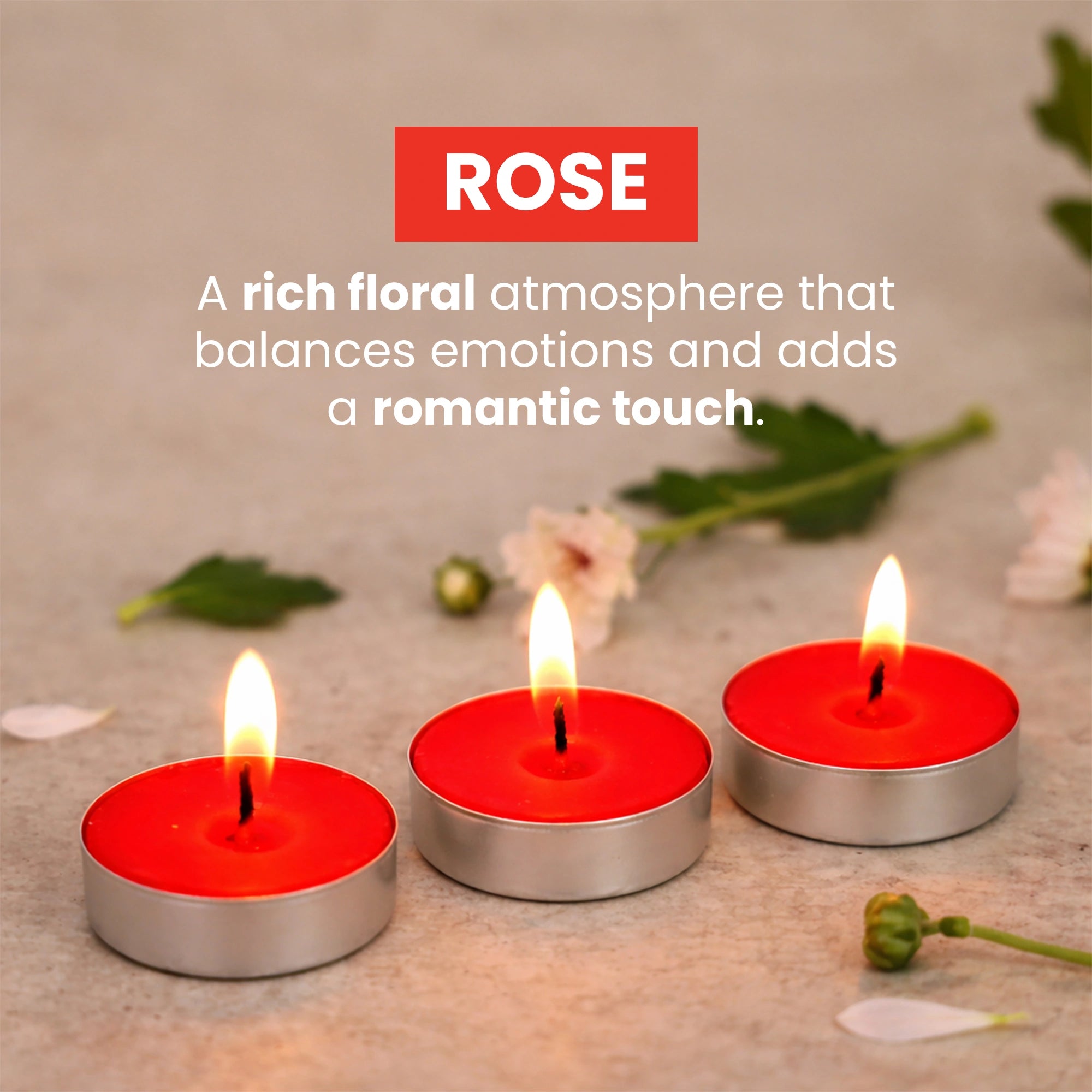 Rose Scented Tealight Candles | Pack of 30
