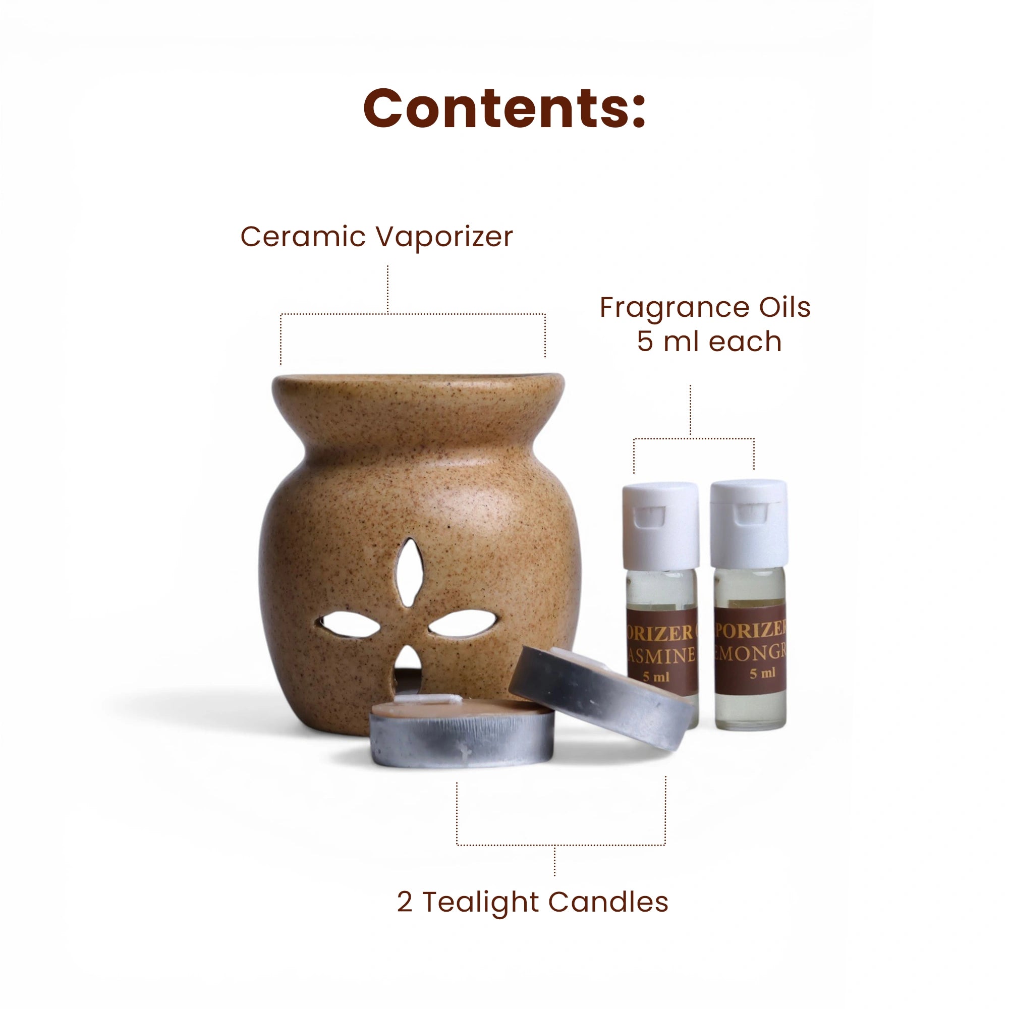 Aroma Vaporizer Set with Jasmine & Lemongrass Fragrance oil