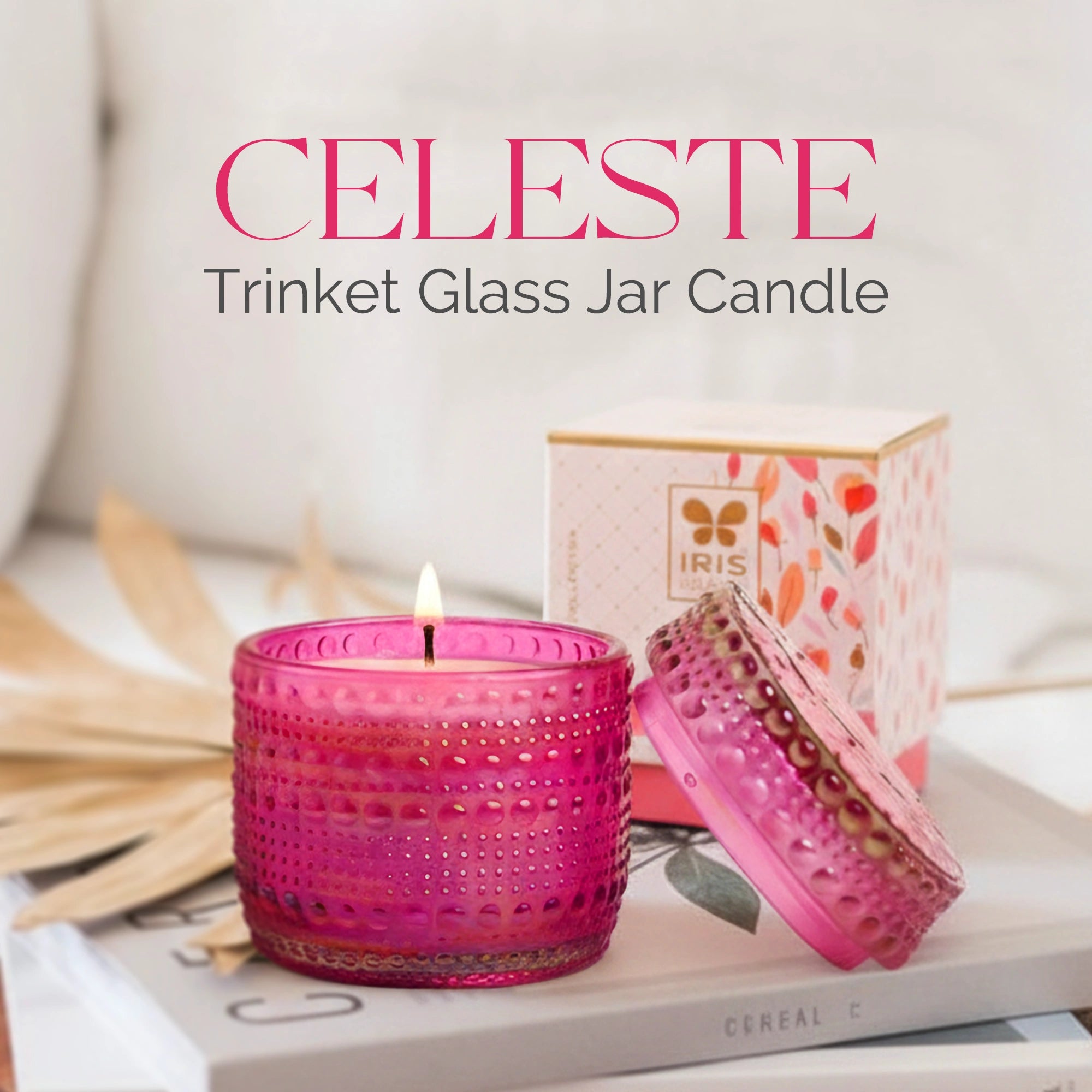 IRIS Celeste Trinket Glass Jar Candle Pink – Fleur