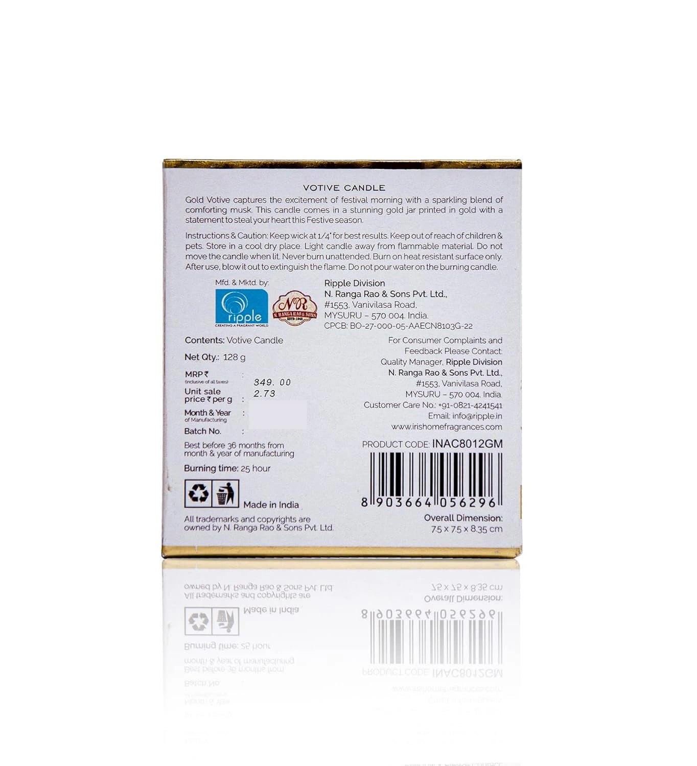 IRIS Gold Glass Votive single pack