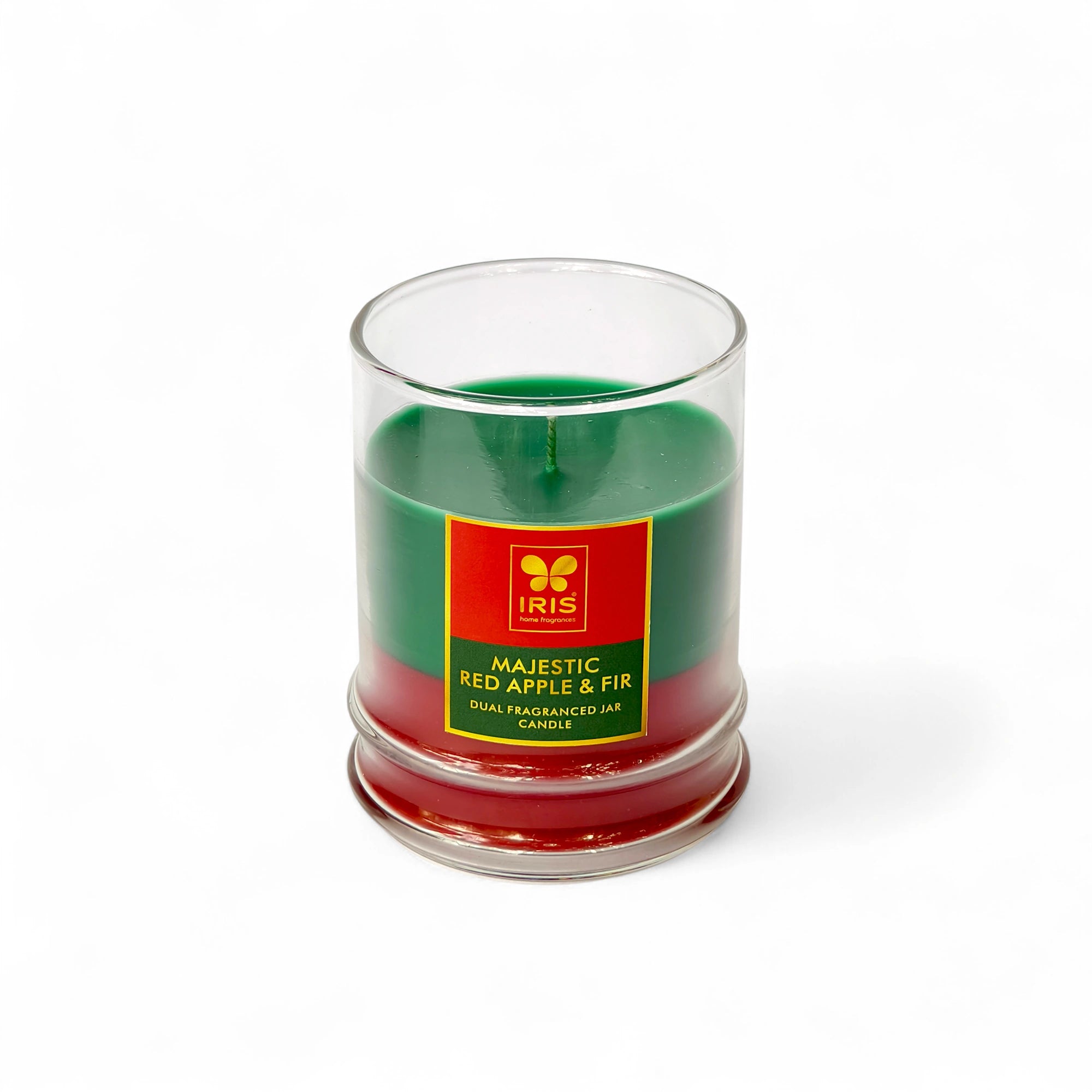 IRIS 2 in 1 Fragranced Jar Candle |Red apple and Fir| 28 Hour Burn Time