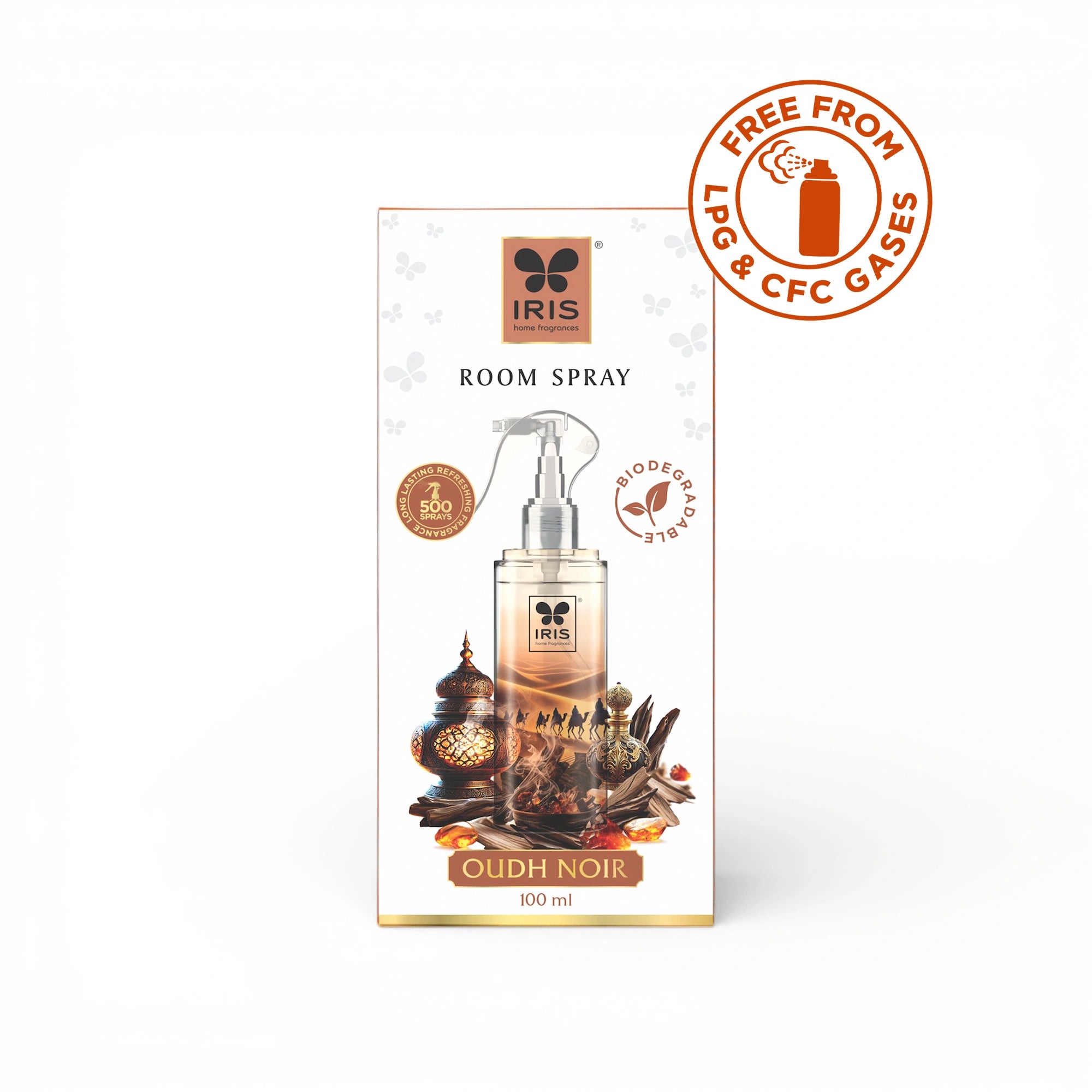 Oudh Noir Room Spray 100ml | 500 Sprays | LPG & CFC Free | Non-Toxic |
