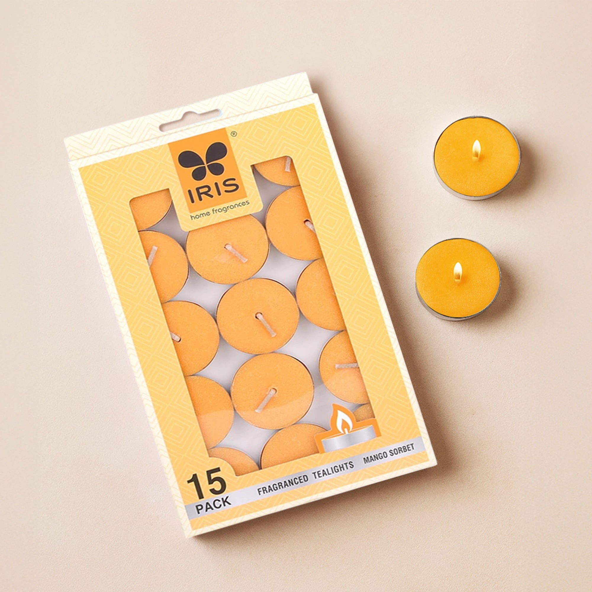 IRIS 15 Pack Fragranced Tealights - Mango Sorbet