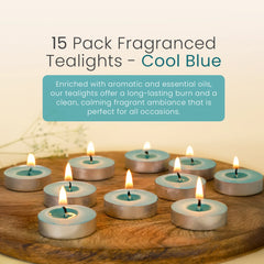 IRIS 15 Pack Fragranced Tealights - Cool Blue