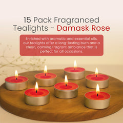 IRIS 15 Pack Fragranced Tealights - Damask Rose