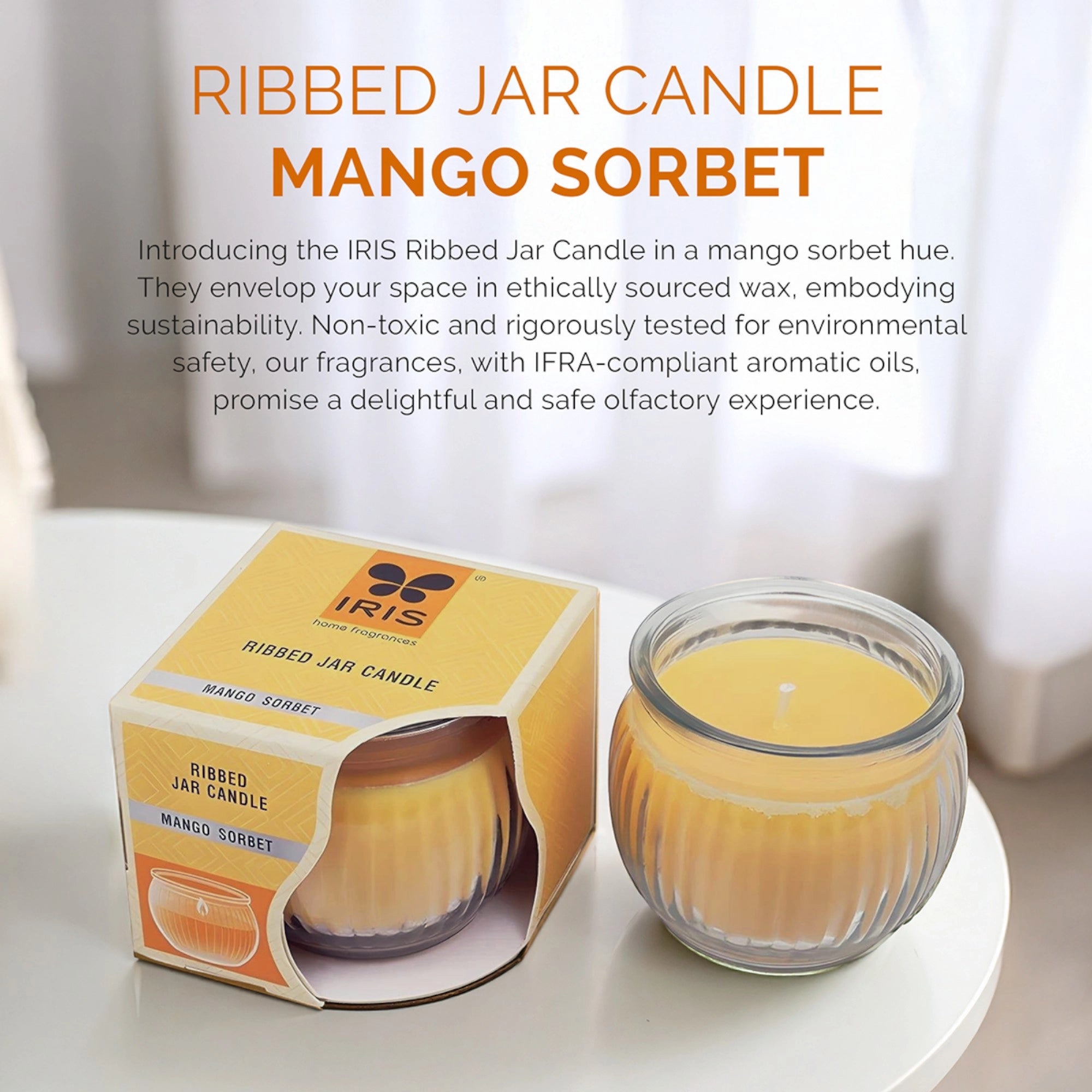 Ribbed Jar candle - Mango Sorbet
