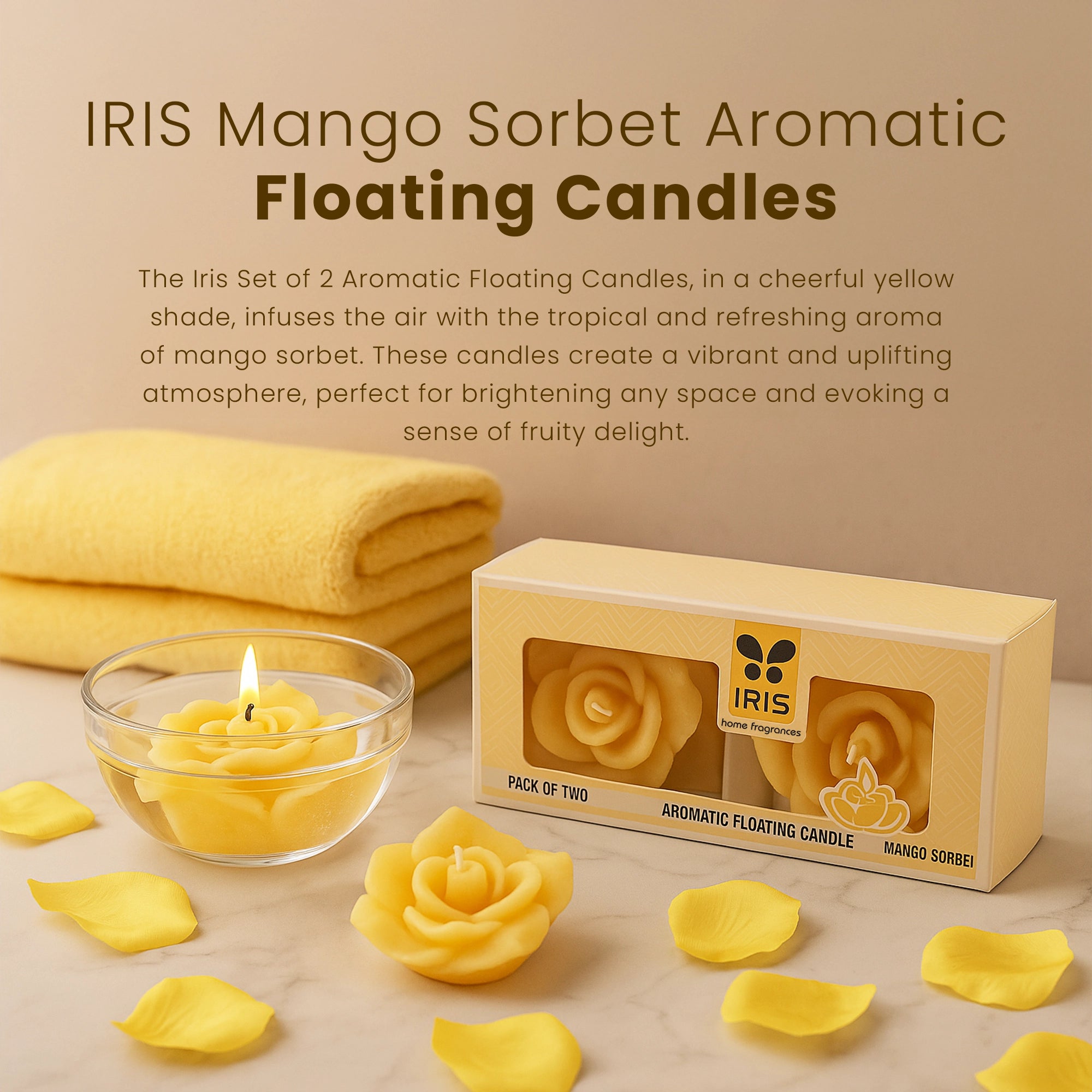 IRIS Mango Sorbet Aromatic Floating Candles