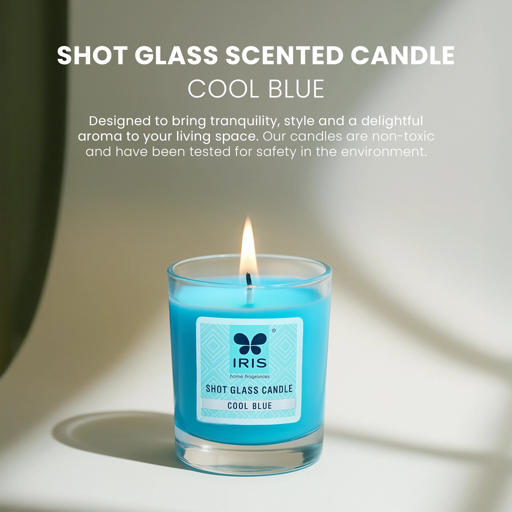 IRIS Shot Glass Candle - Cool Blue
