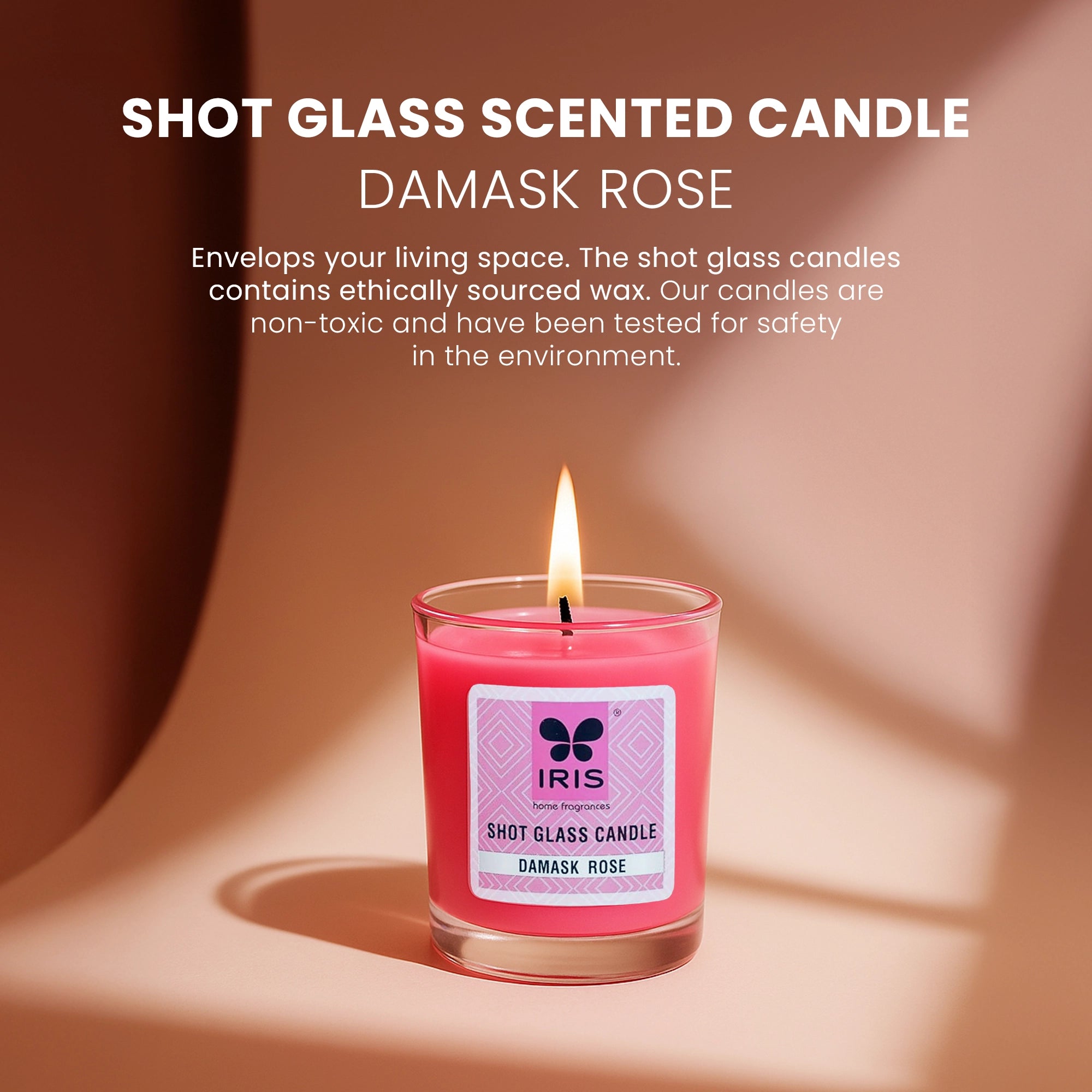 IRIS Shot Glass Candle - Damask Rose