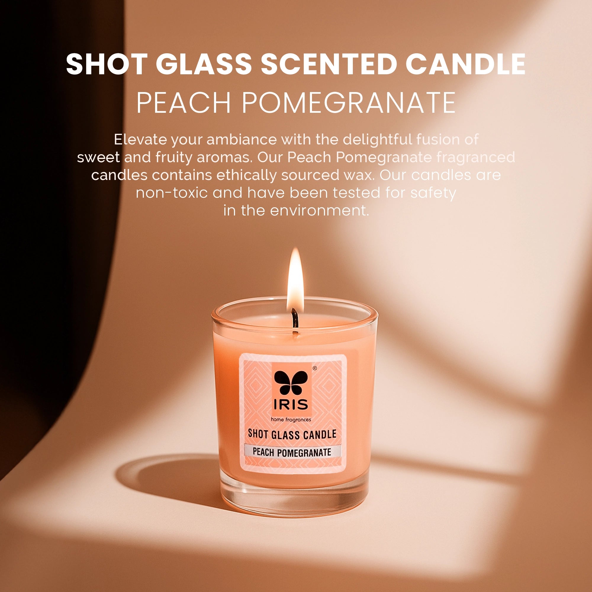 IRIS Shot Glass Candle - Peach Pomegranate