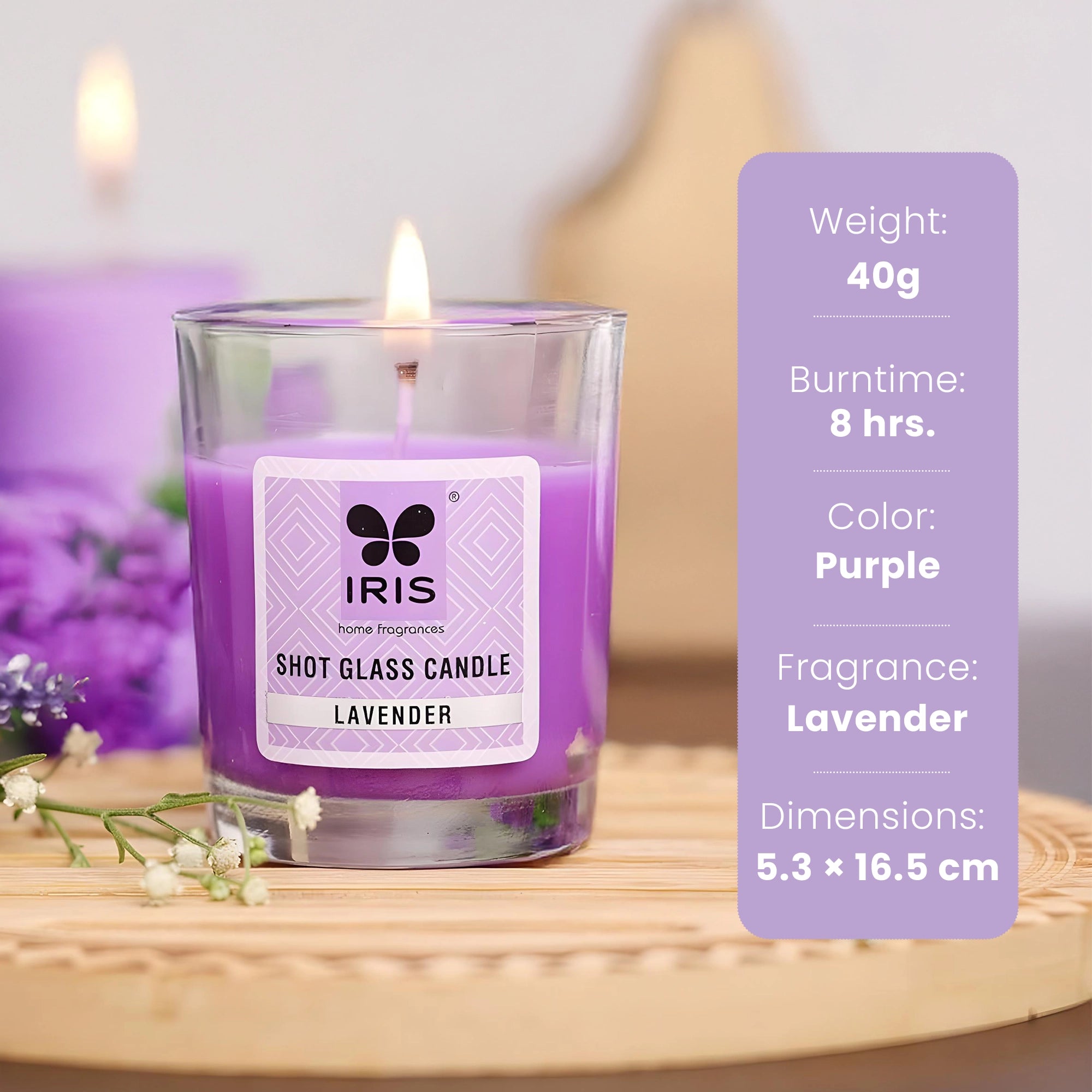 IRIS Shot Glass Scented Candle - Lavender