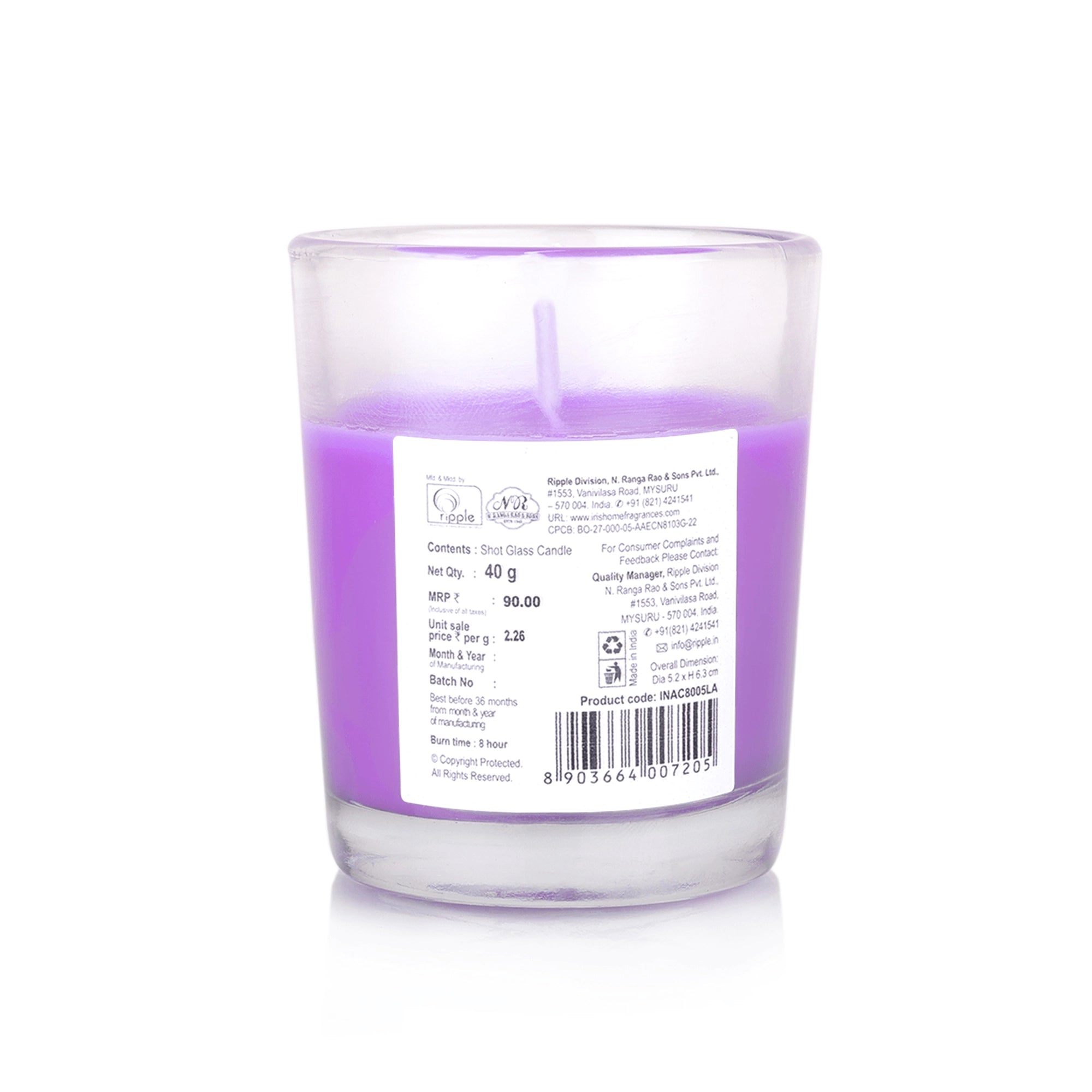 IRIS Shot Glass Scented Candle - Lavender
