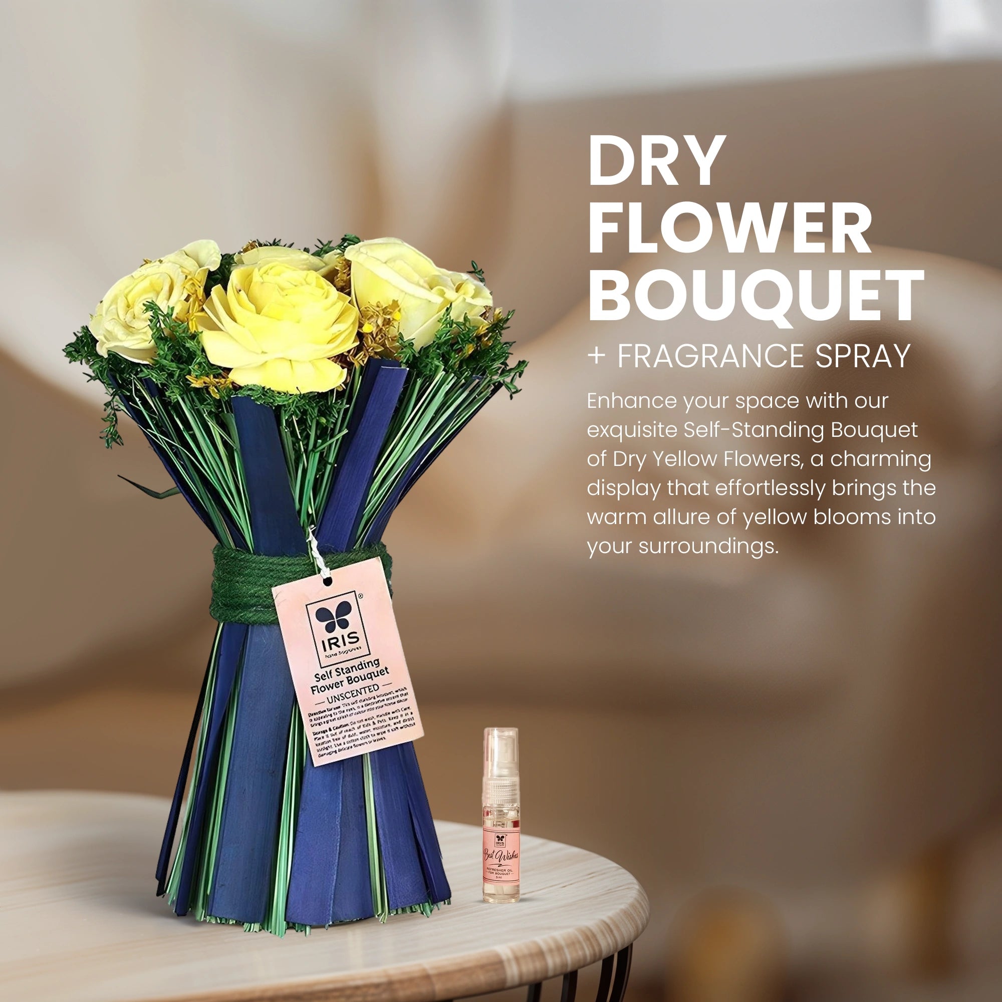 Self Standing Flower Bouquet- Yellow
