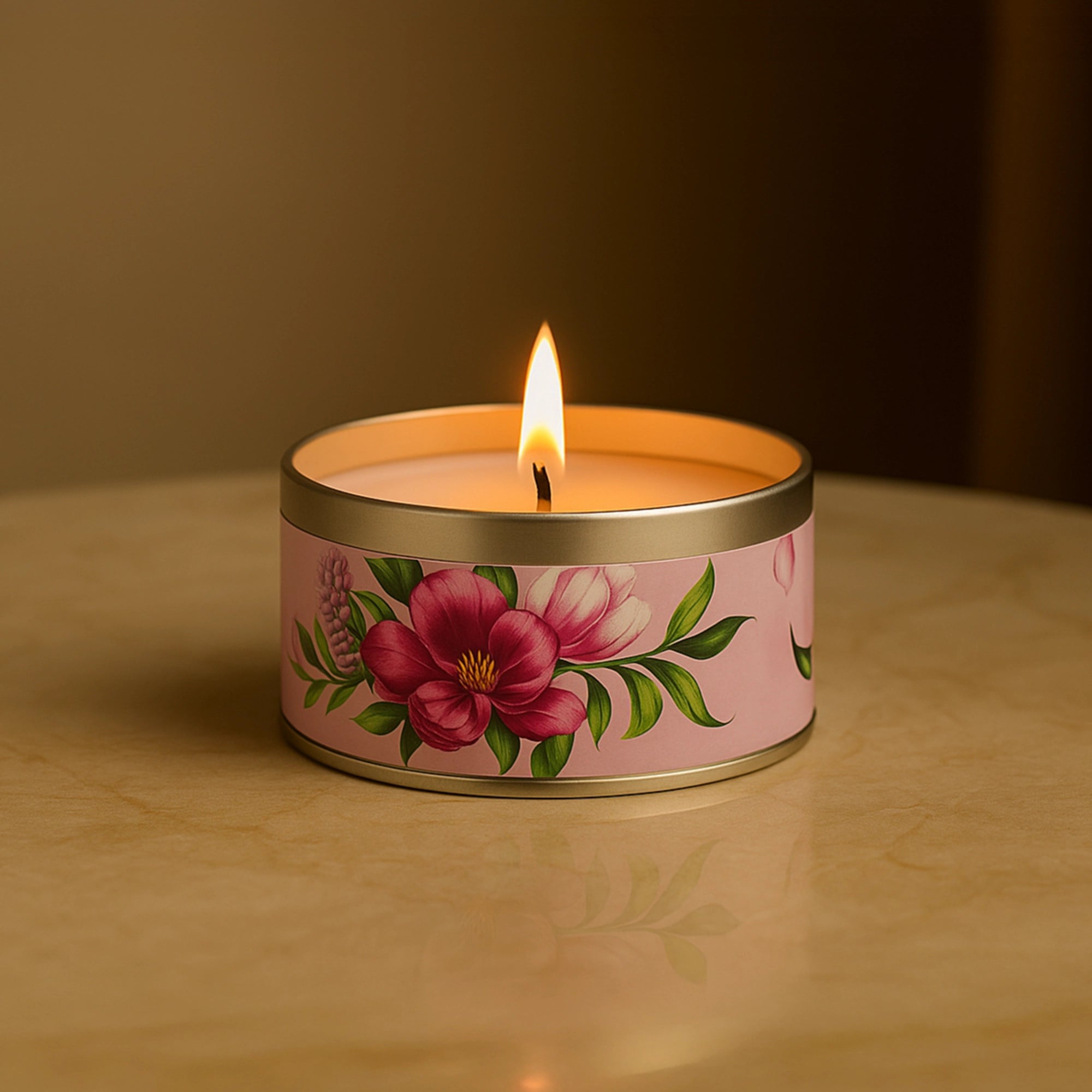 Tea Rose & Agarwood Tin Candle