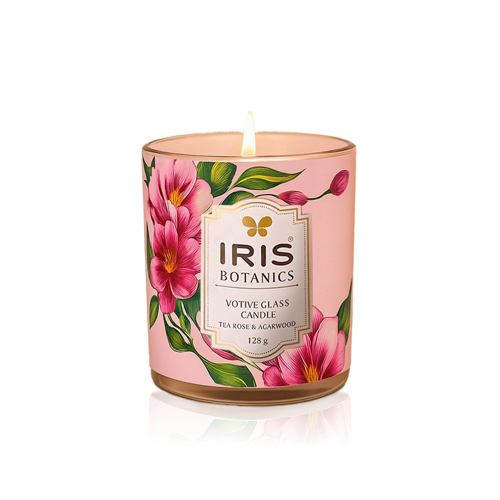 Tea Rose & Agarwood Votive Glass Candle