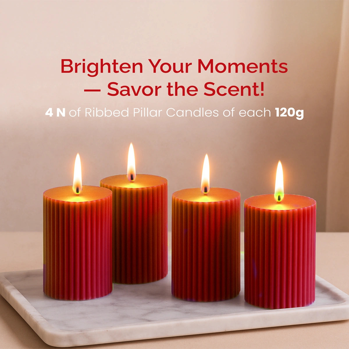 IRIS Berry Pop Fragranced Pillar Candles Pack of 4
