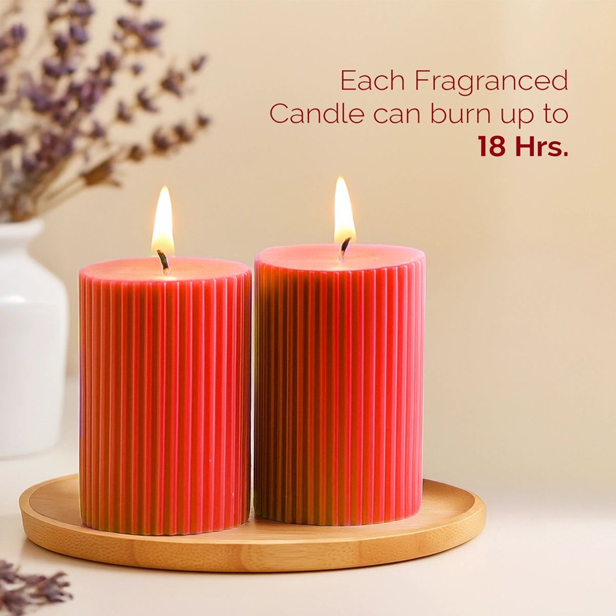 IRIS Berry Pop Fragranced Pillar Candles Pack of 4