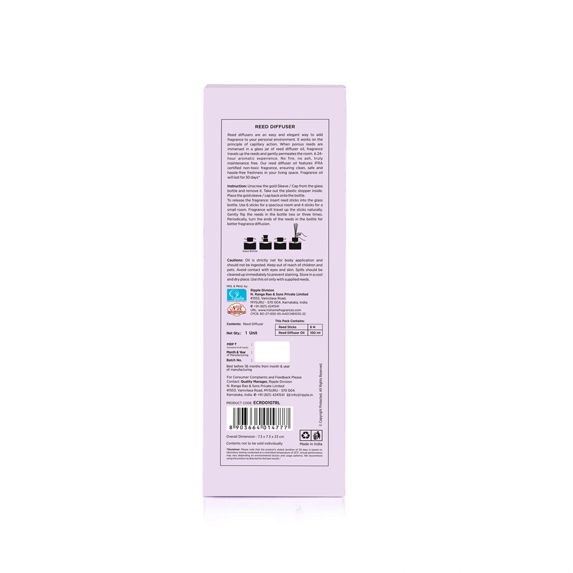 IRIS Royal Lavender Aroma Reed Diffuser Set