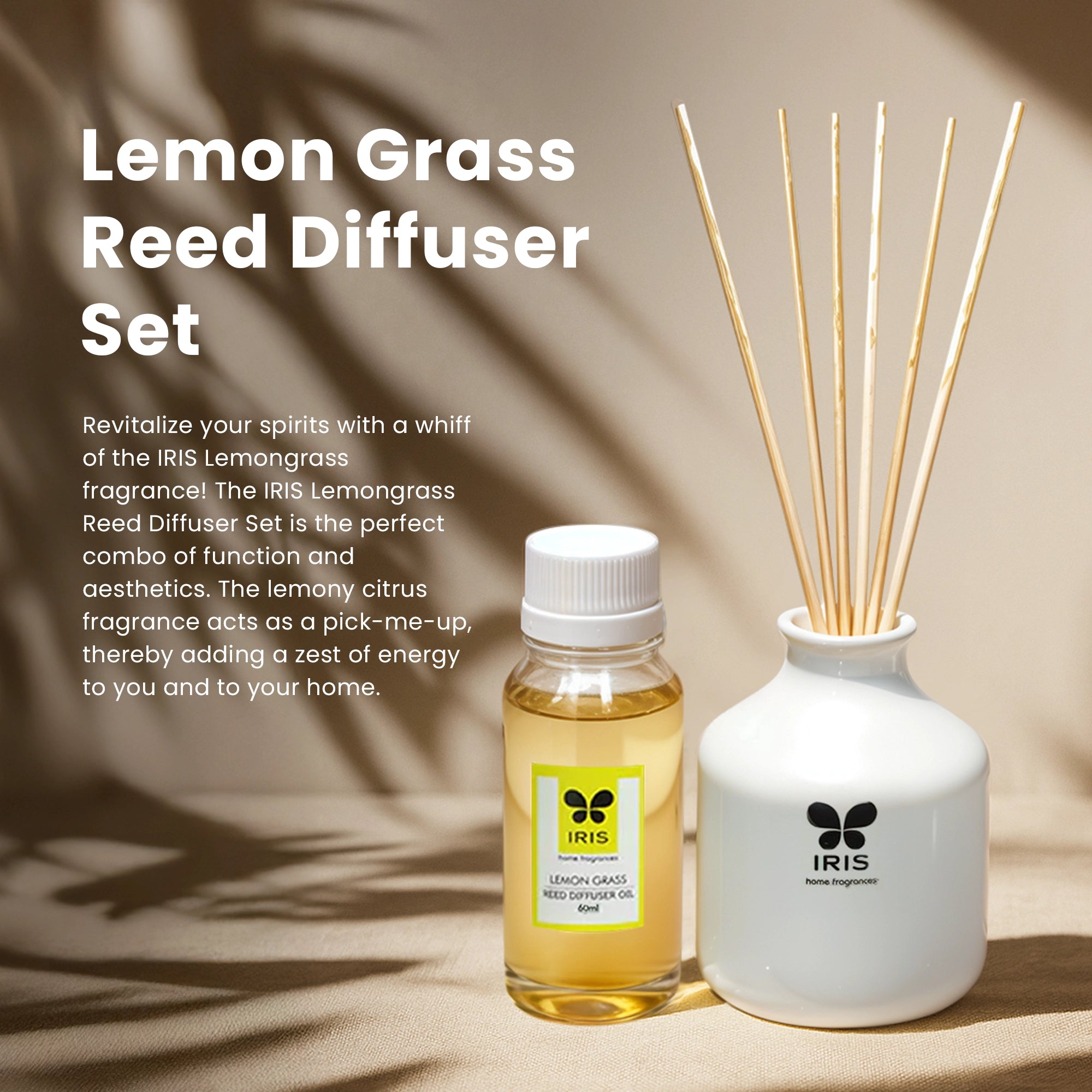 IRIS Lemon Grass Reed Diffuser Set – IRIS Home Fragrances
