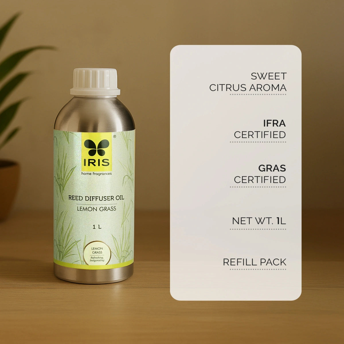 IRIS Lemon Grass Reed Diffuser Oil Refill Can 171