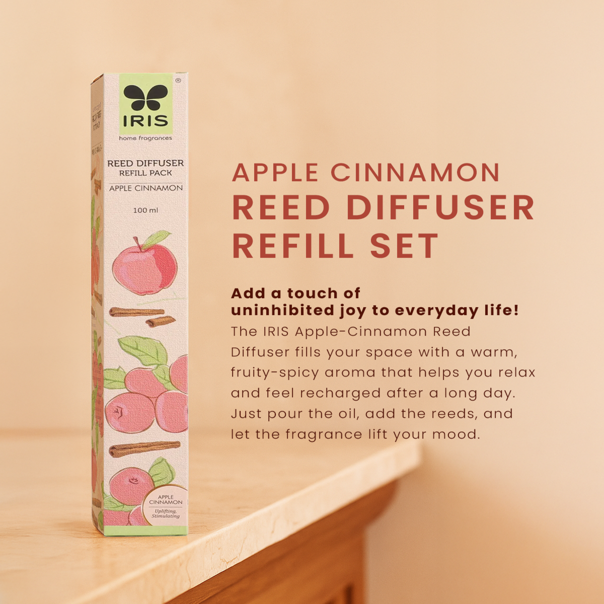 IRIS Apple Cinnamon Reed Diffuser Refill Set 191