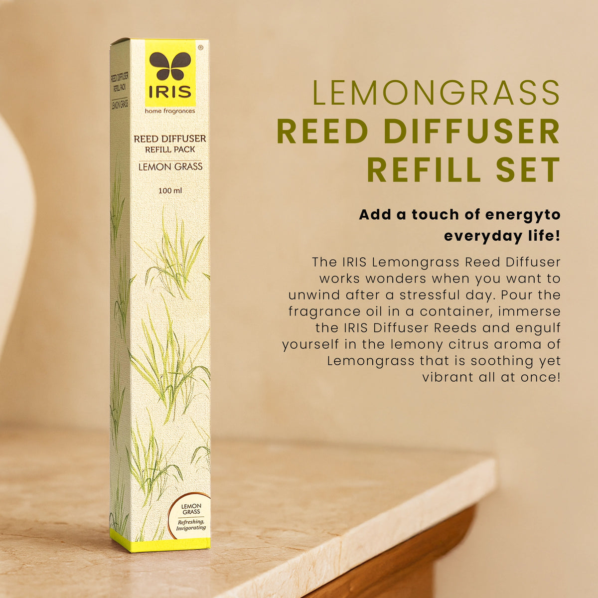 Isiris Reed Diffuser IRIS Lemongrass Reed Diffuser Refill Set 191 – IRIS Home Fragrances