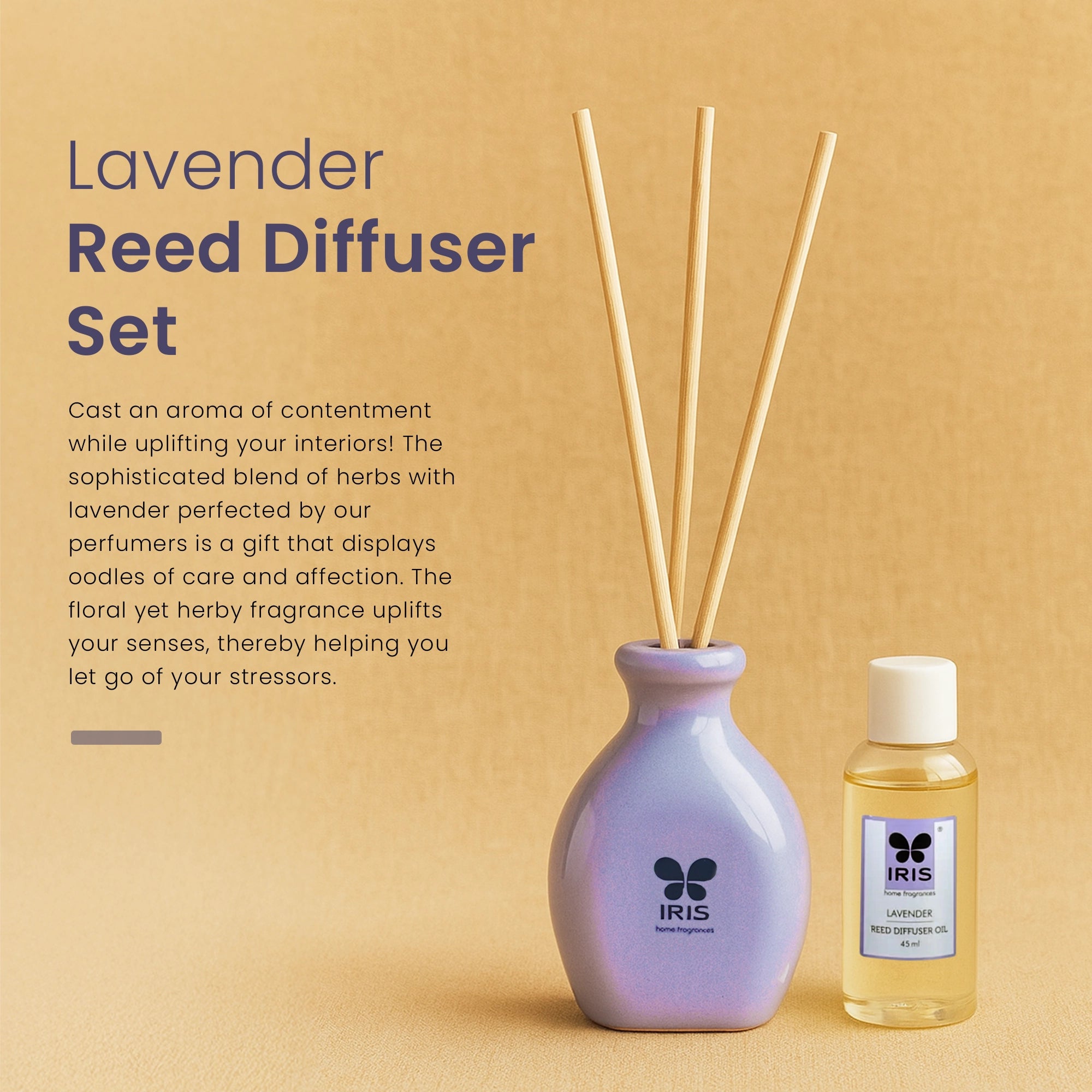 Ella & Iris Home Reed Diffuser Oil With Iris Scent - Long