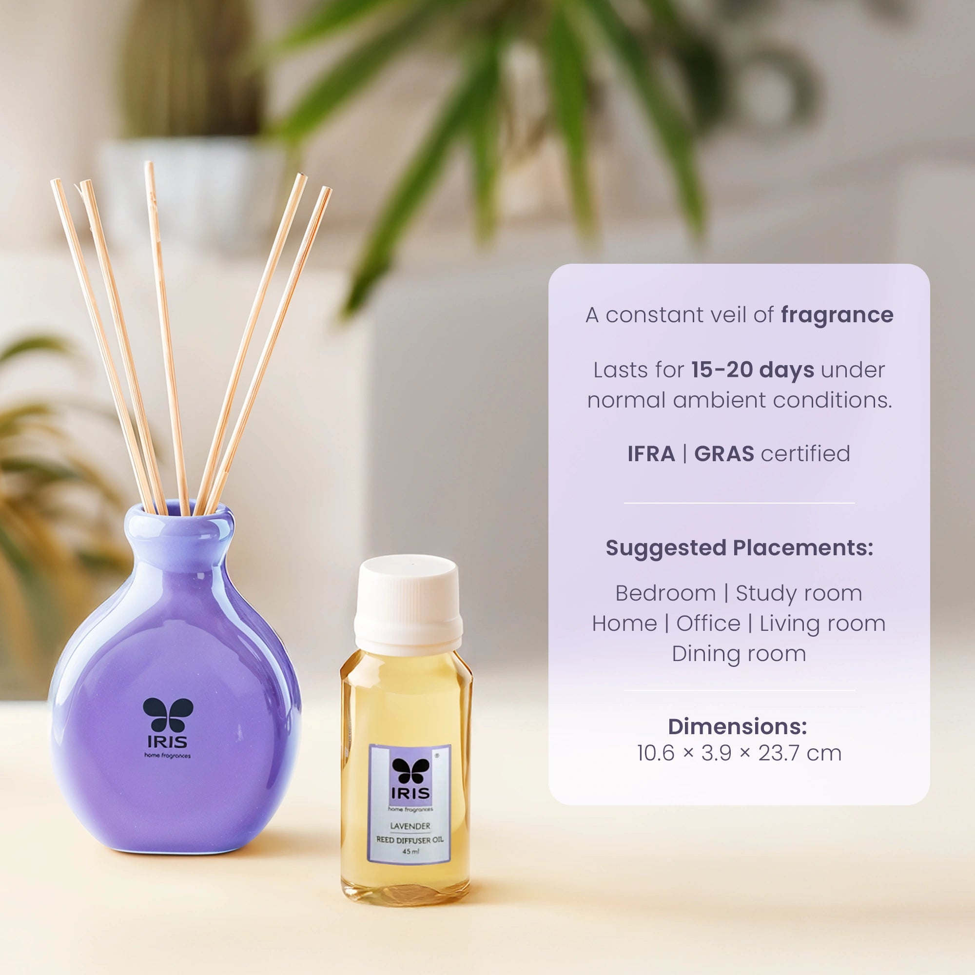 IRIS Lavender Reed Diffuser Set 194