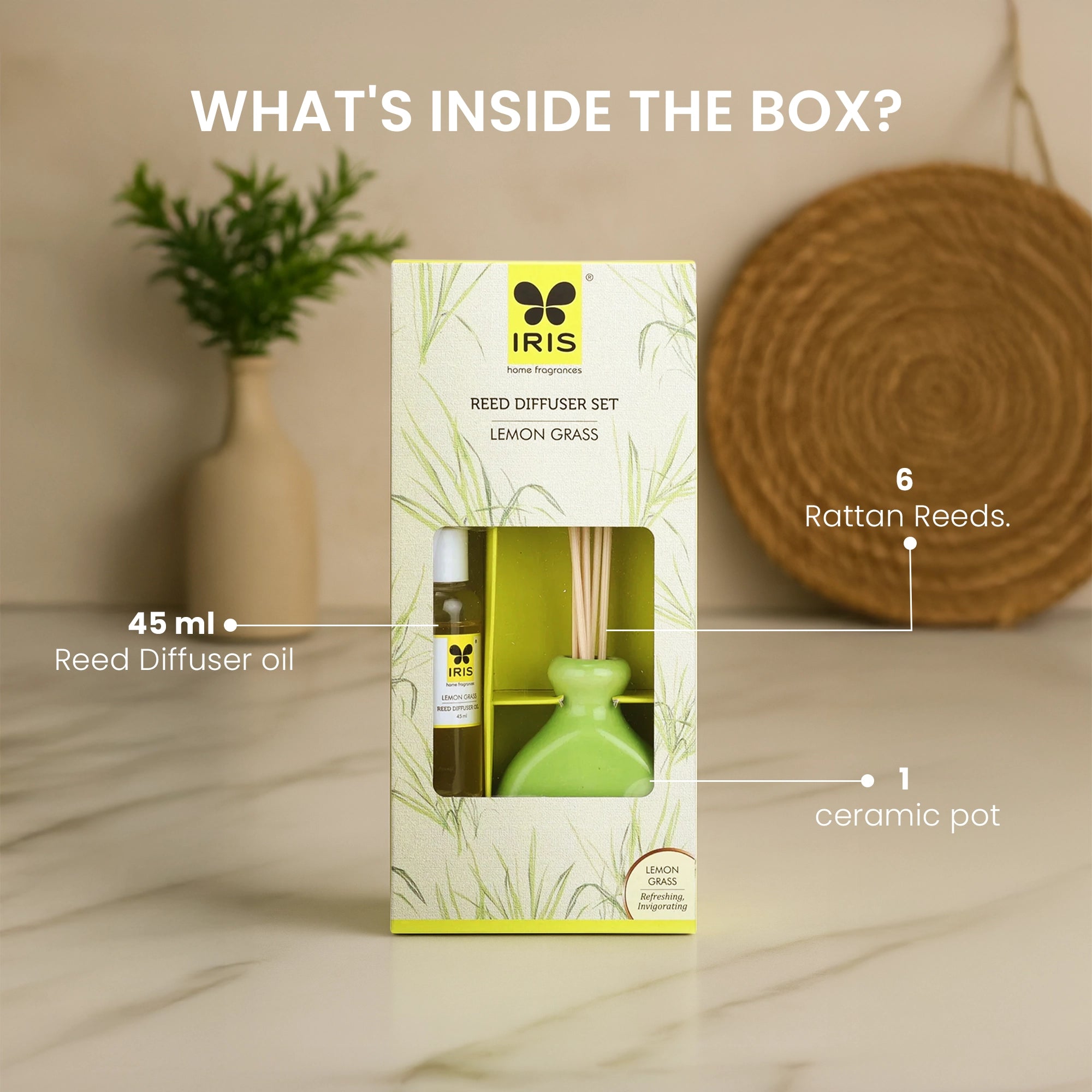 IRIS Lemongrass Reed Diffuser Set