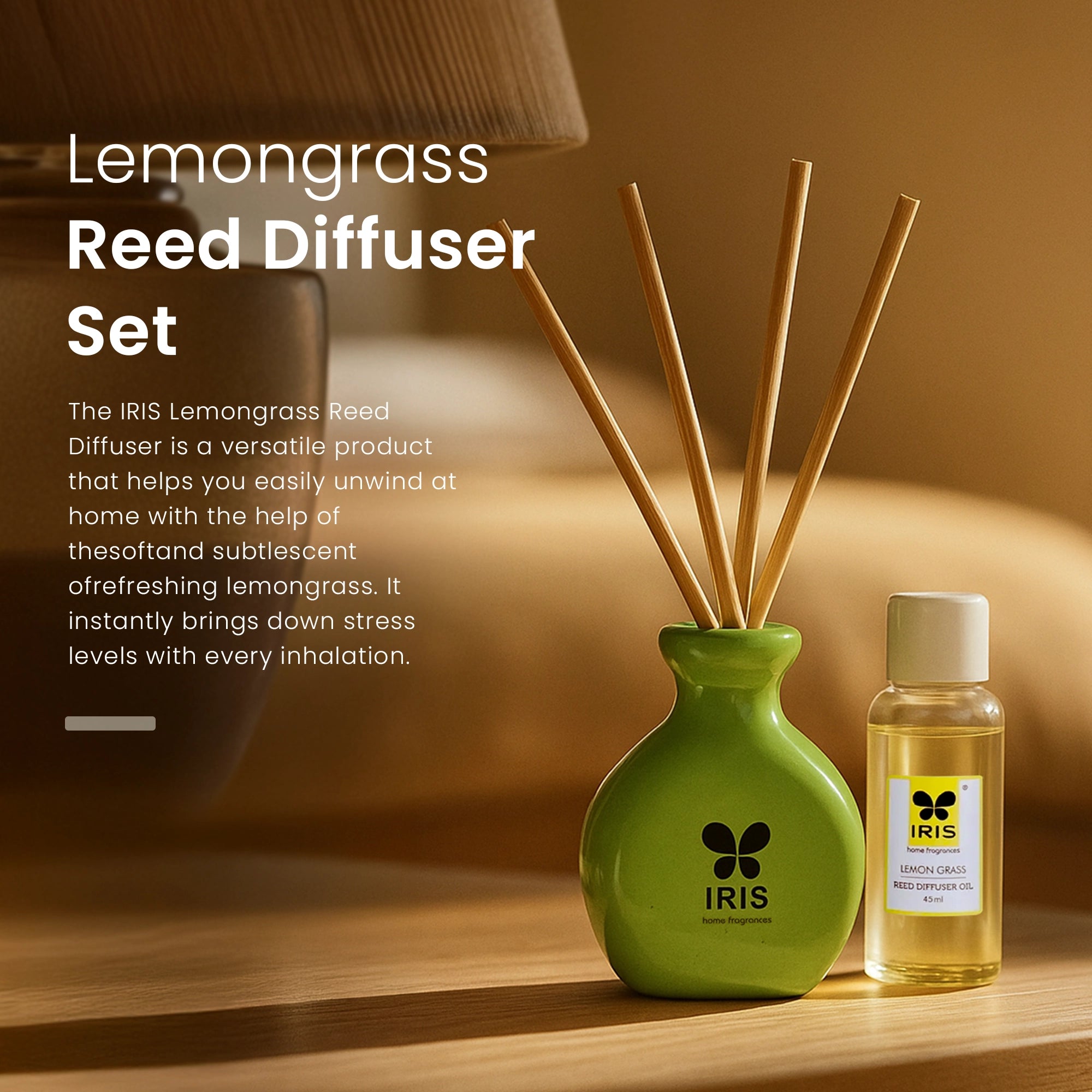Calming Lemongrass Reed Diffuser – IRIS Home Fragrances