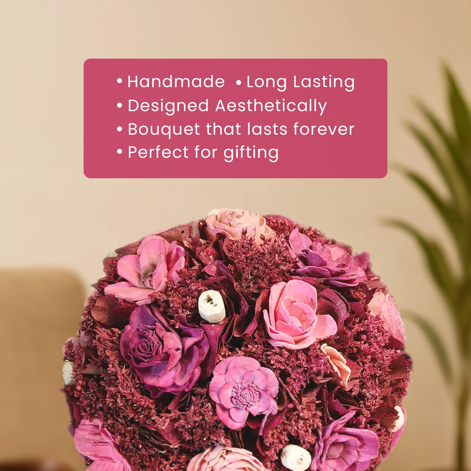 IRIS Dry Flower Bouquet with a free fragrance spray