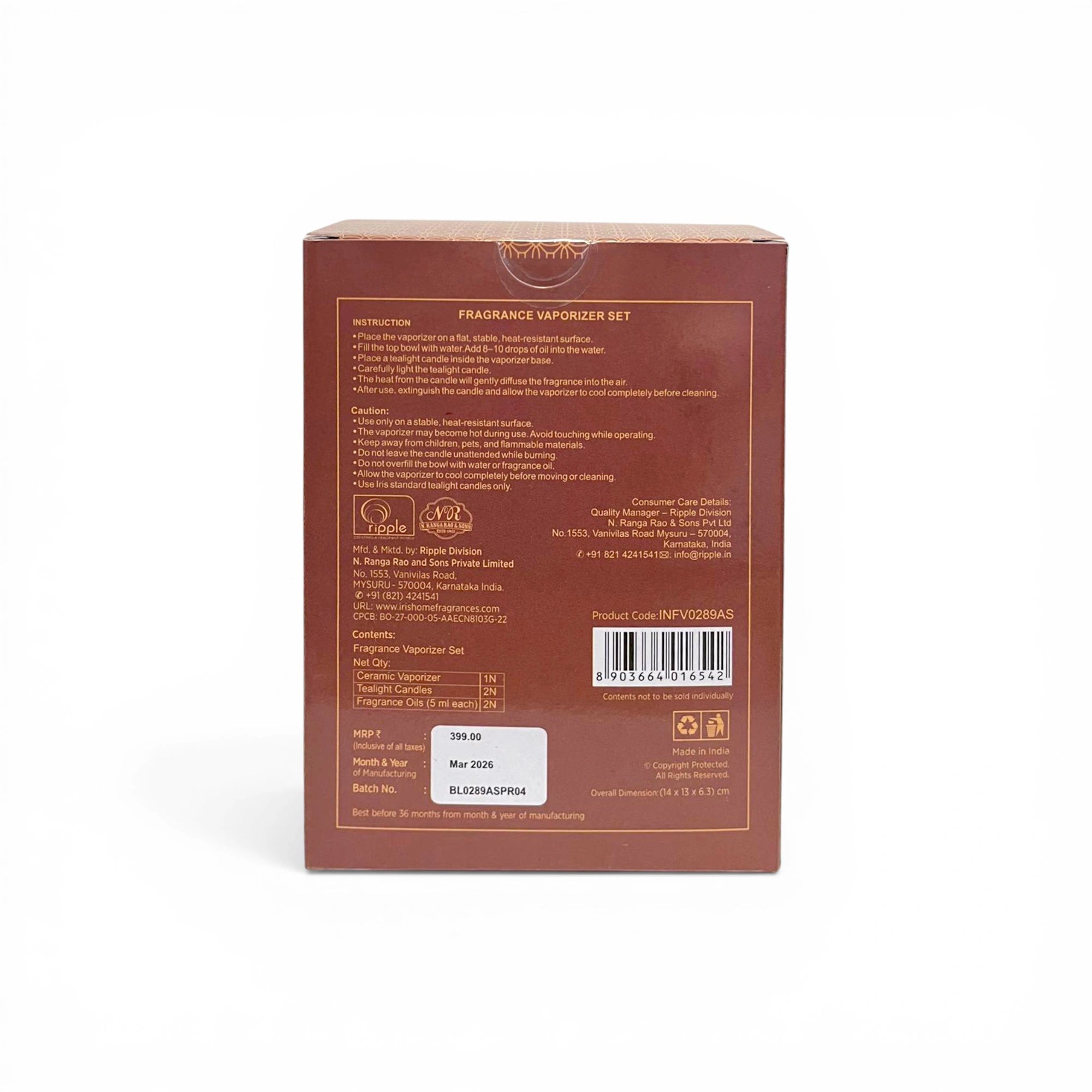Aroma Vaporizer Set with Jasmine & Lemongrass Fragrance oil