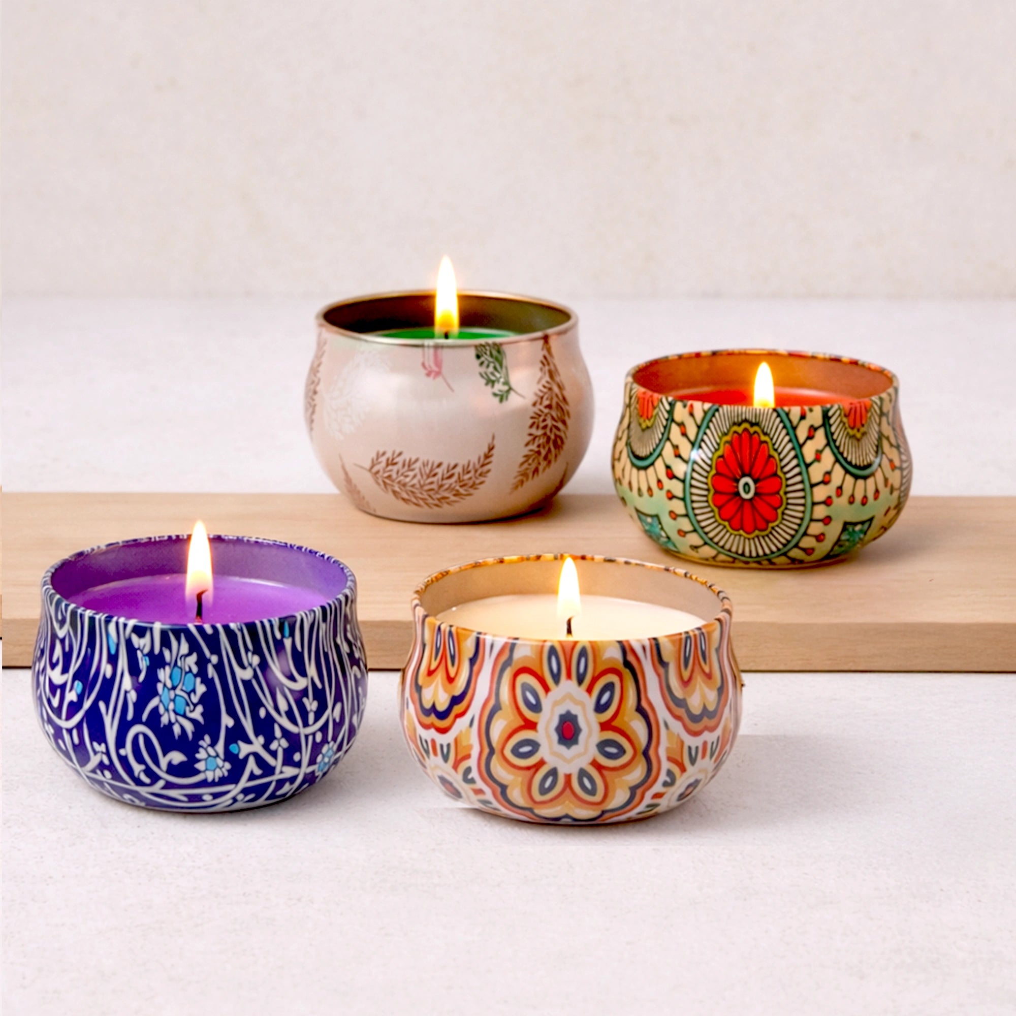 Premium Scented Candle Gift Set | Pack of 4 Tins