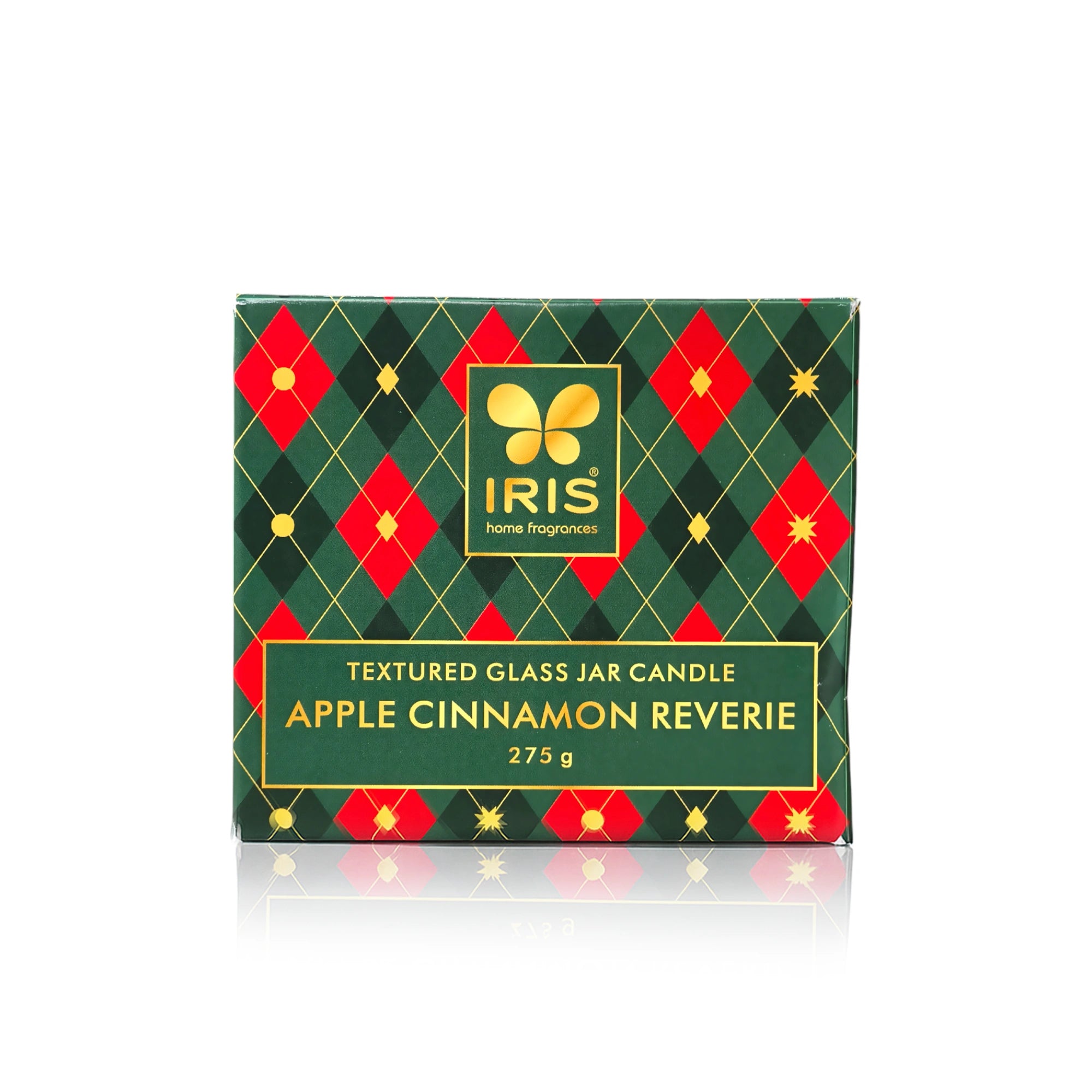 IRIS Apple Cinnamon Premium Glass Jar Candle | 30 Hr Burn Time