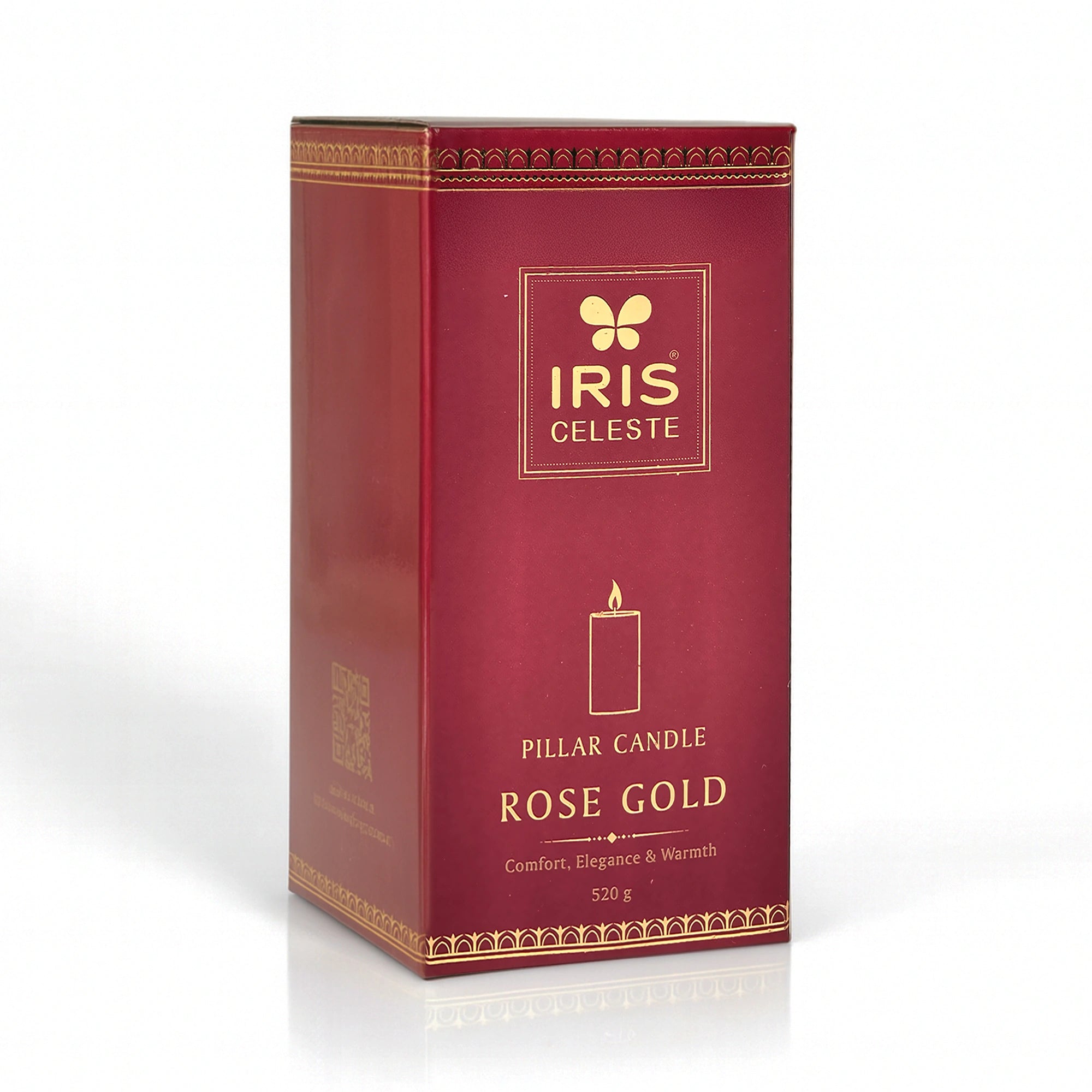 IRIS Celeste Rose Gold Scented Premium Pillar Candle | Large