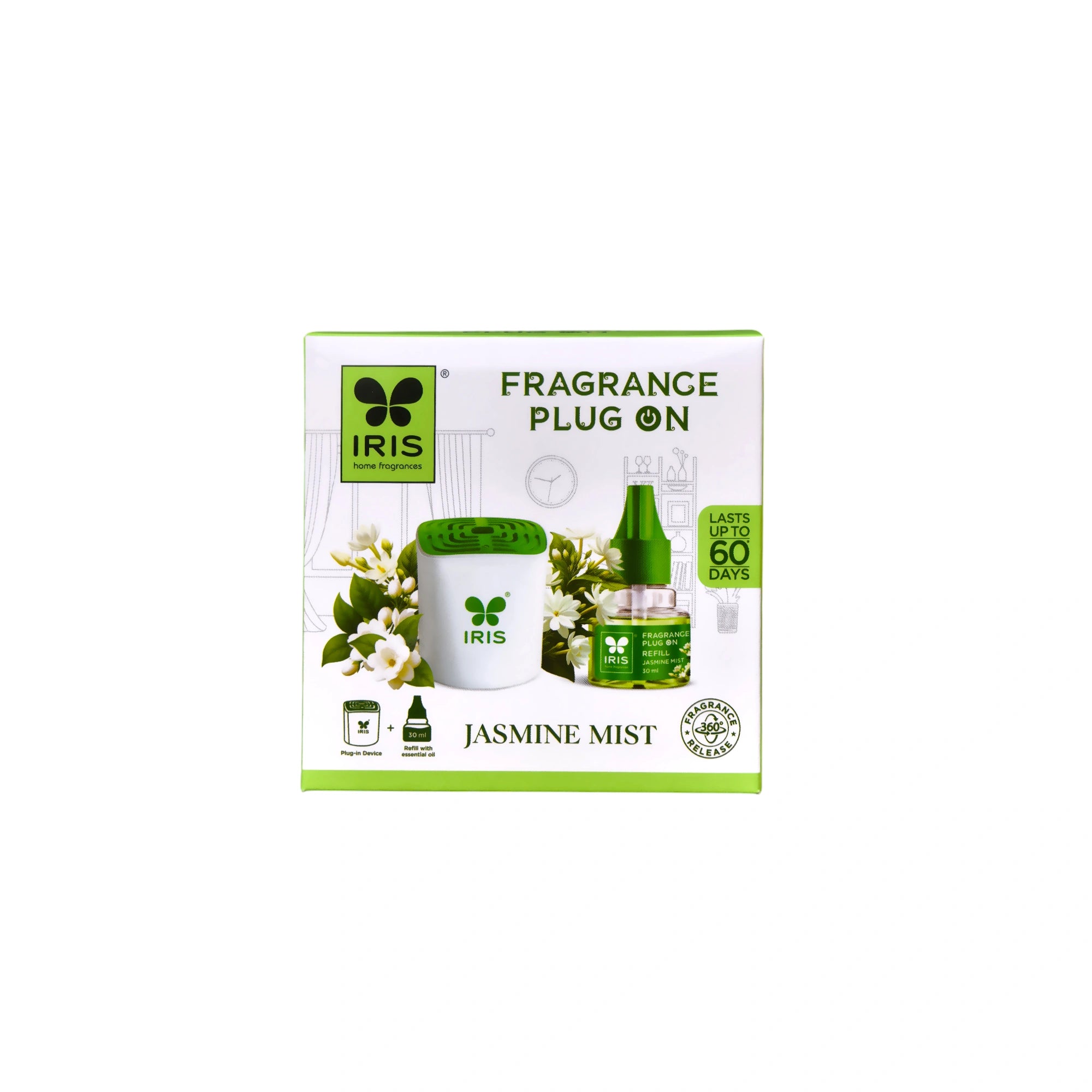 IRIS Jasmine Mist Fragrance Plug On | Lasts Up to 60 Days