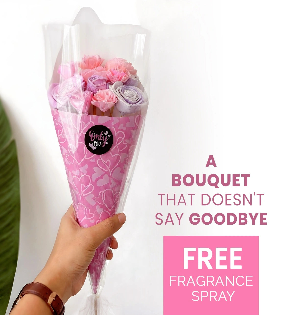 IRIS Rose and Lilac Flower Bouquet with 5ml Fragrance Spray