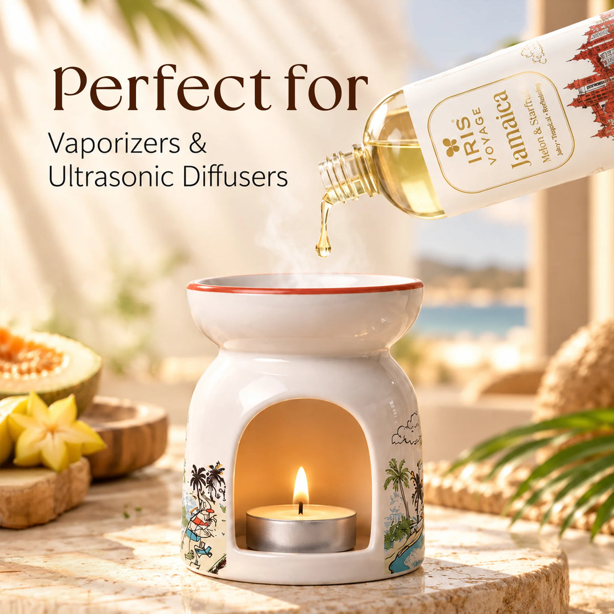 IRIS Voyage Jamaica | Melon Starfruit Aroma Vaporizer & Ultrasonic Diffuser Oil 485 ml