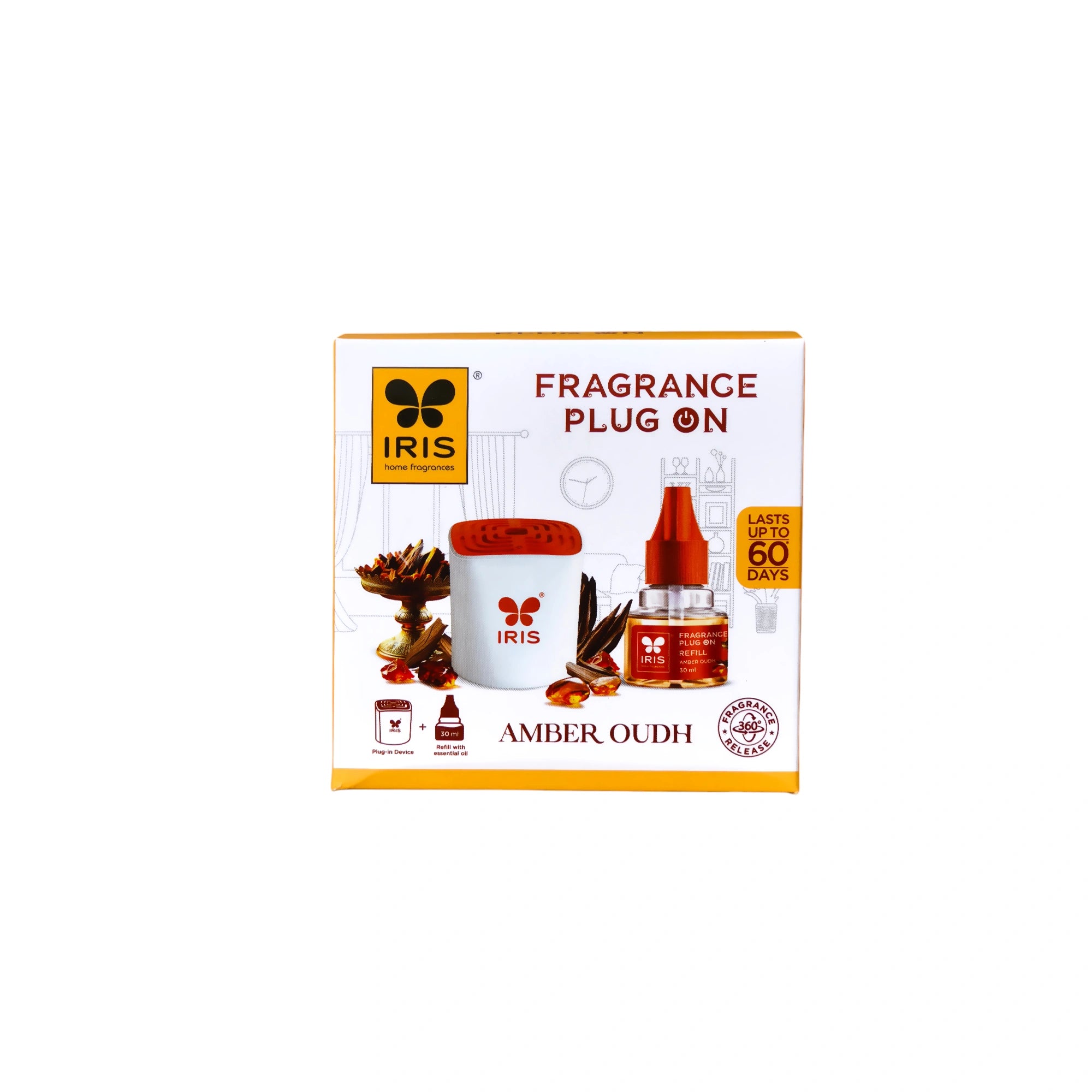IRIS Amber Oudh Fragrance Plug on | Lasts Up to 60 Days