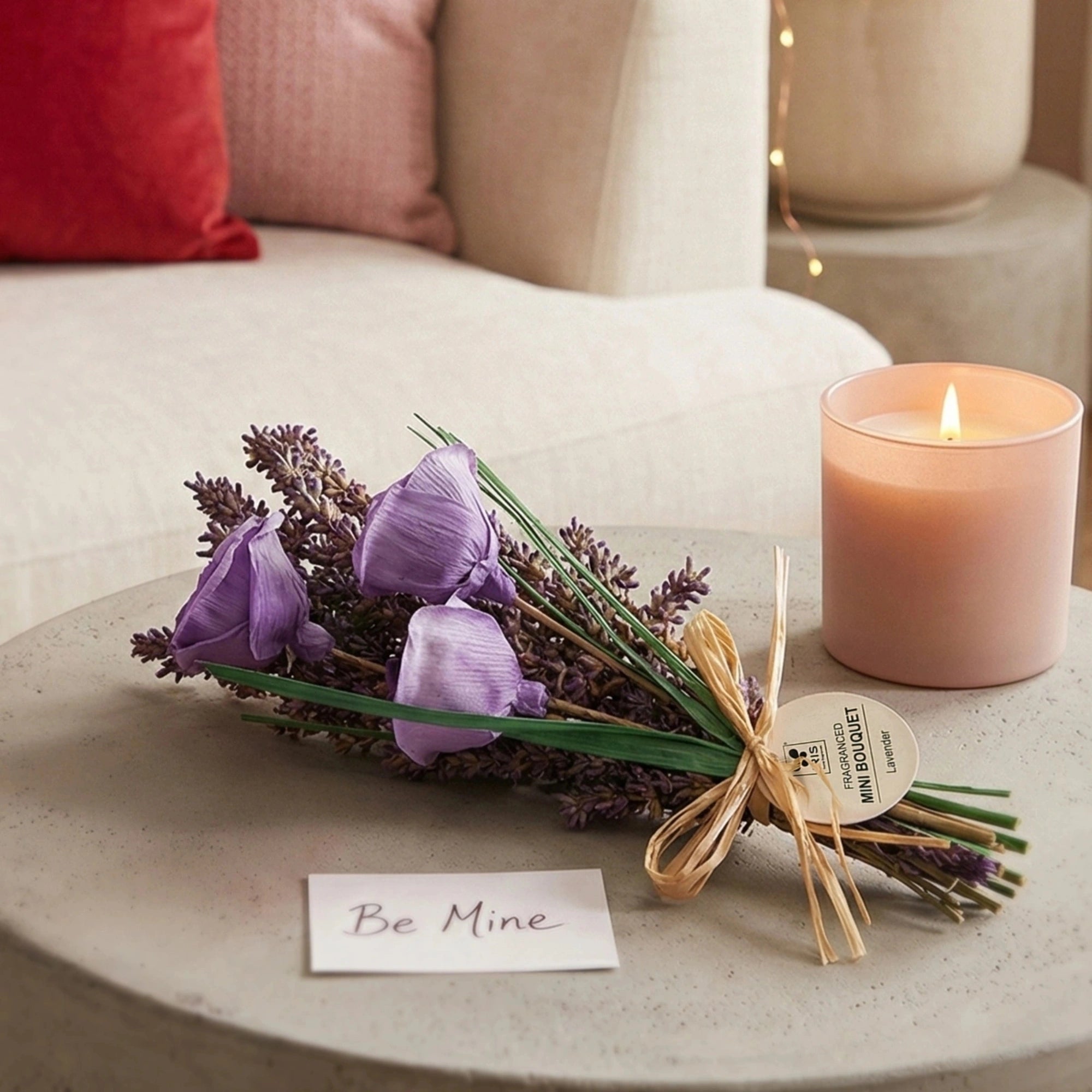 IRIS Serene Lavender Roses Scented Mini Bouquet