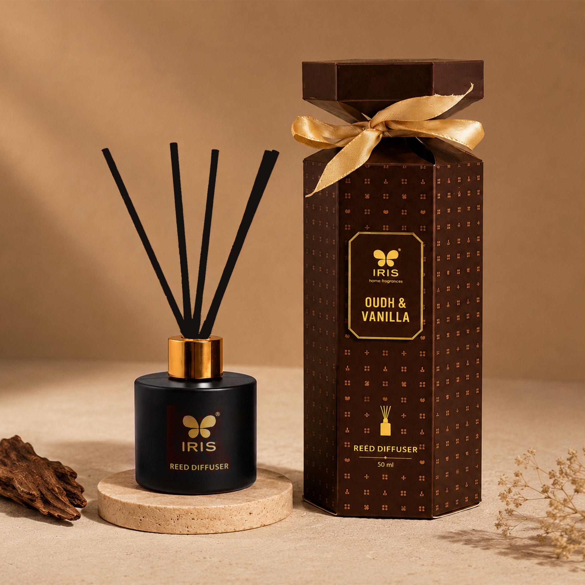 IRIS Reed Diffuser Set – Vanilla & Oudh| 50mL