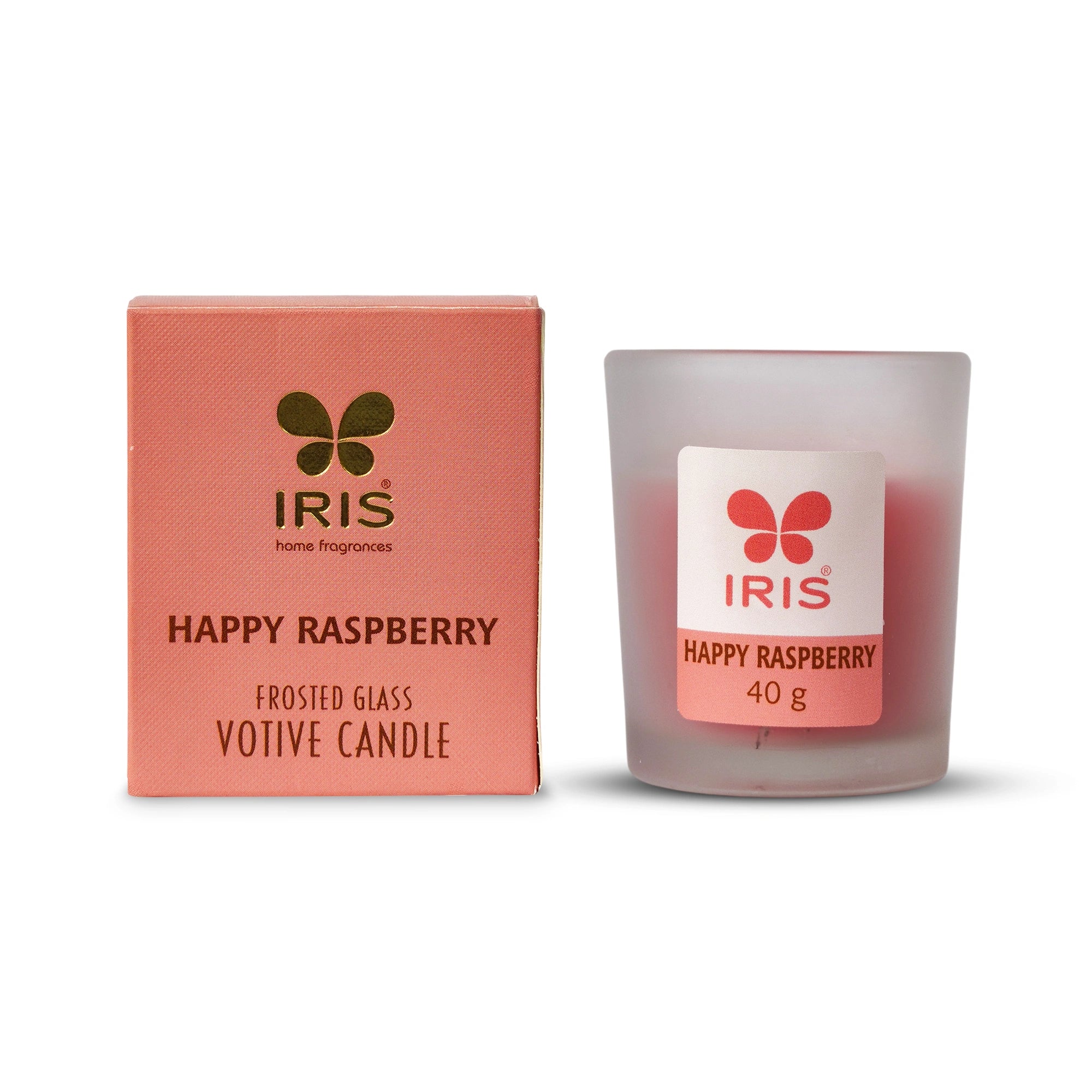 IRIS Happy Raspberry Frosted Shot Glass Scented Candle
