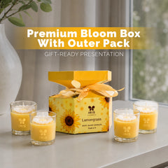 Lemongrass Scented Shot Glass Candle Gift Set | Pack of 4 | Gift Ready Package