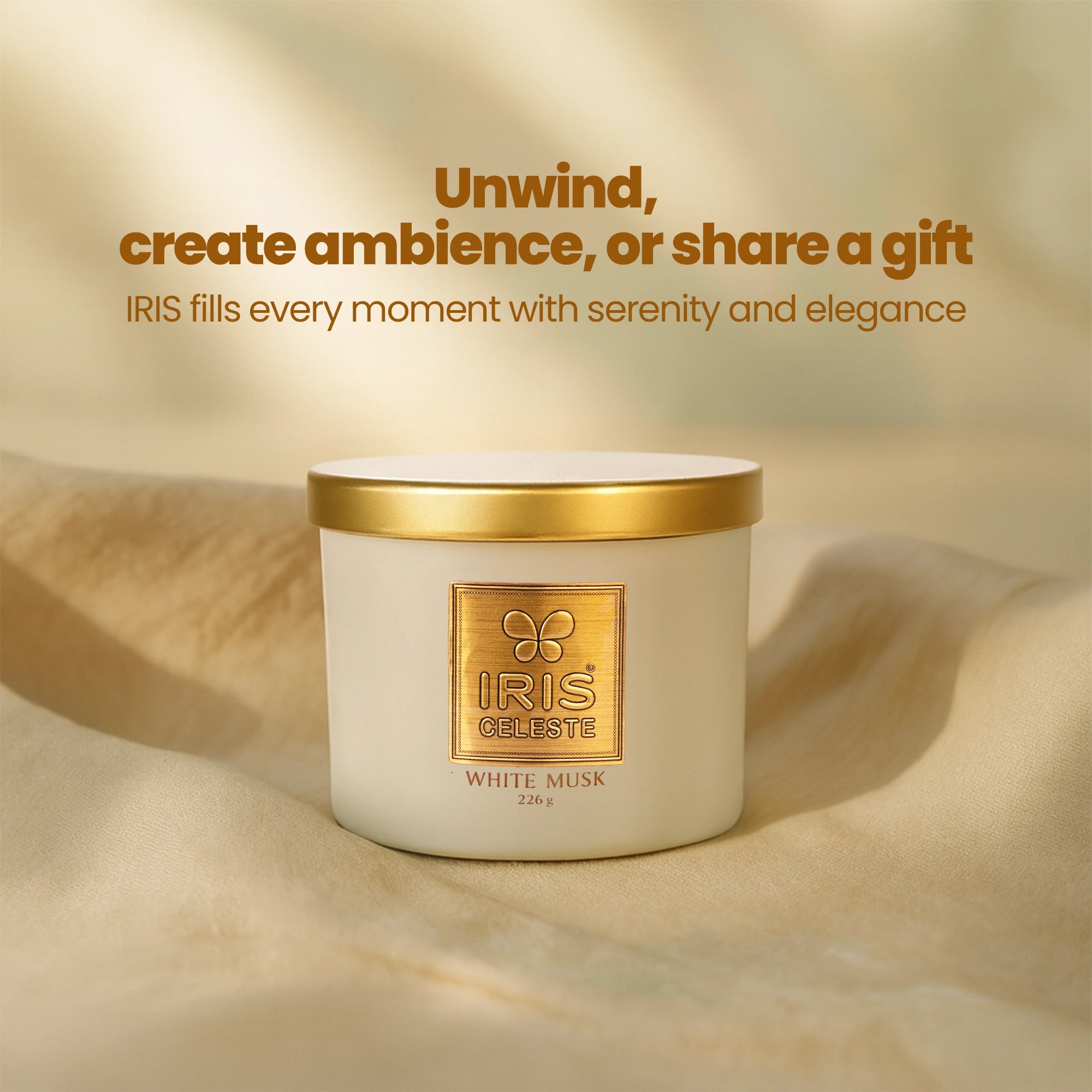 IRIS Celeste Multi Wick Premium Candle - White Musk Fragrance
