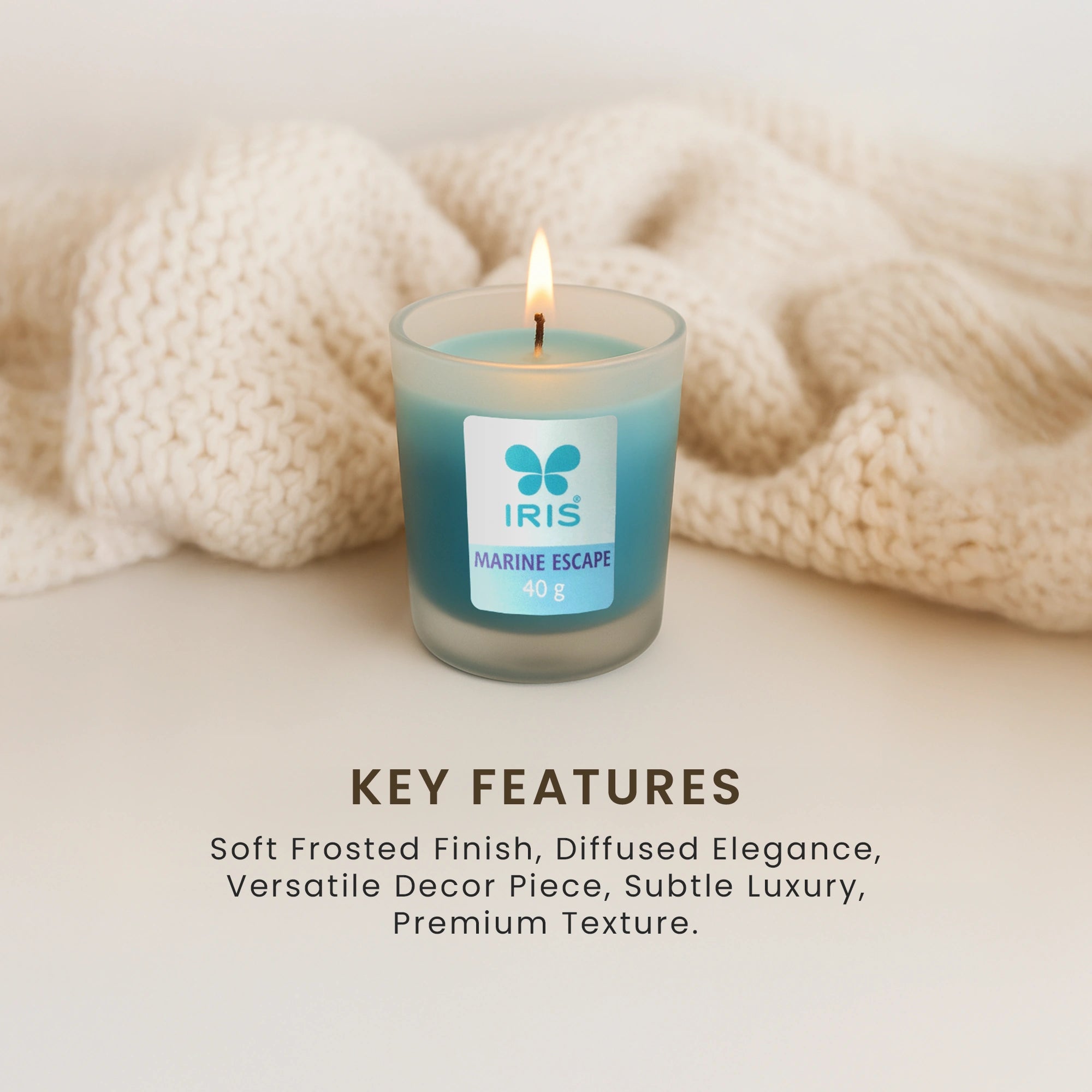 IRIS Marine Escape Frosted Shot glass scented Candle