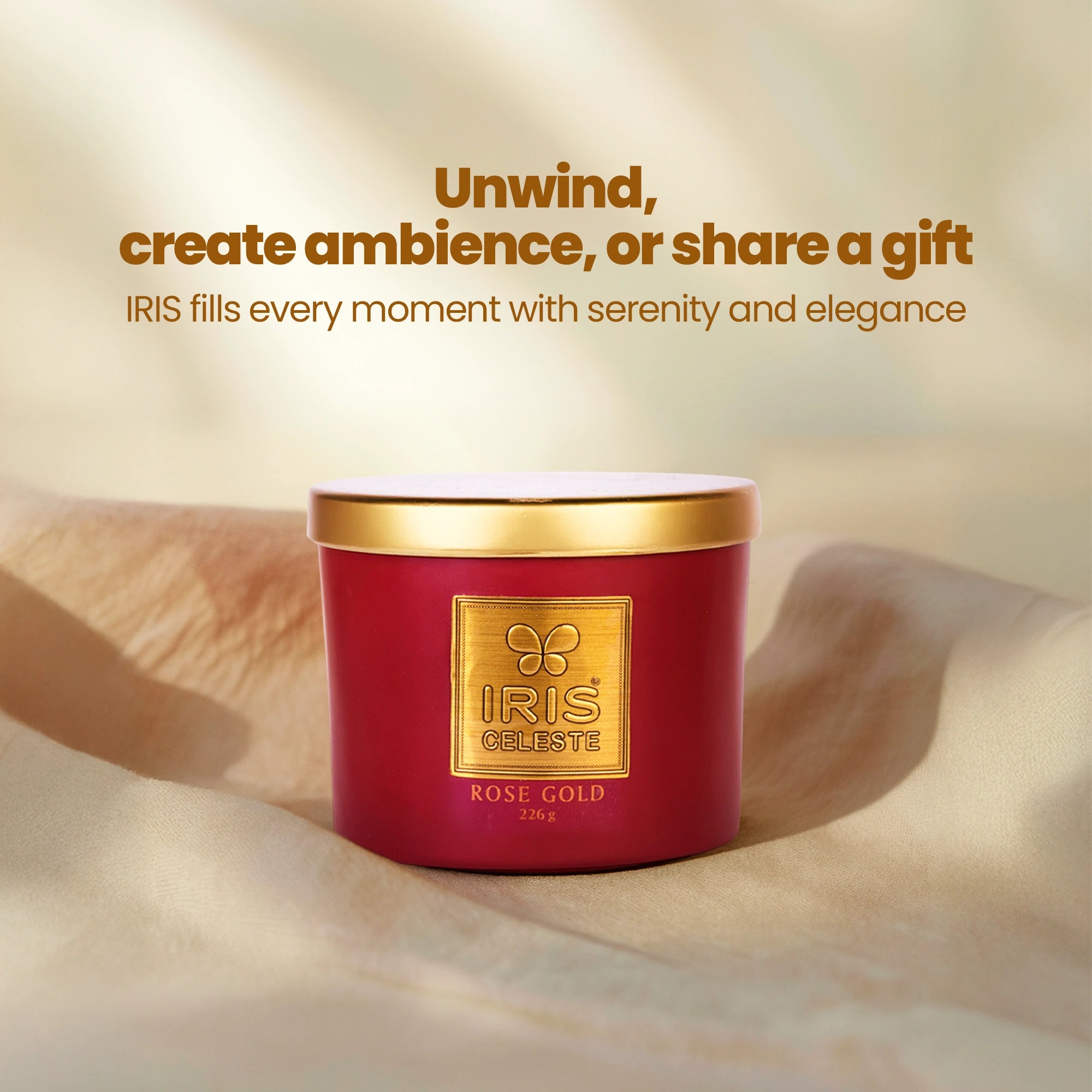 IRIS Celeste Multi Wick Premium Candle - Rose Gold Fragrance
