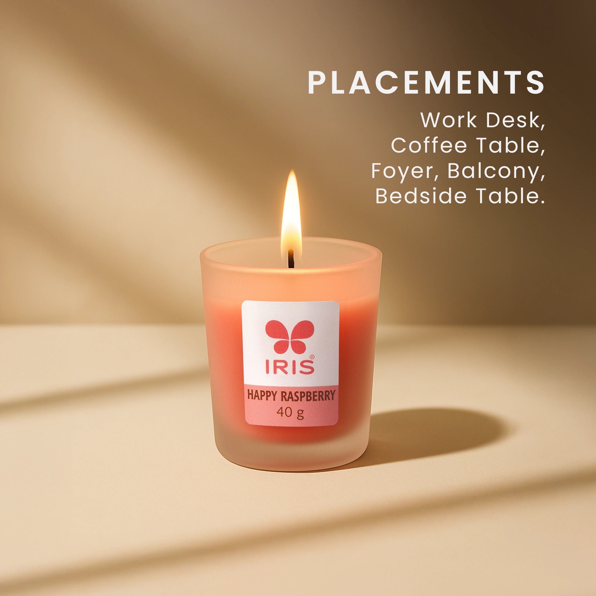 IRIS Happy Raspberry Frosted Shot Glass Scented Candle