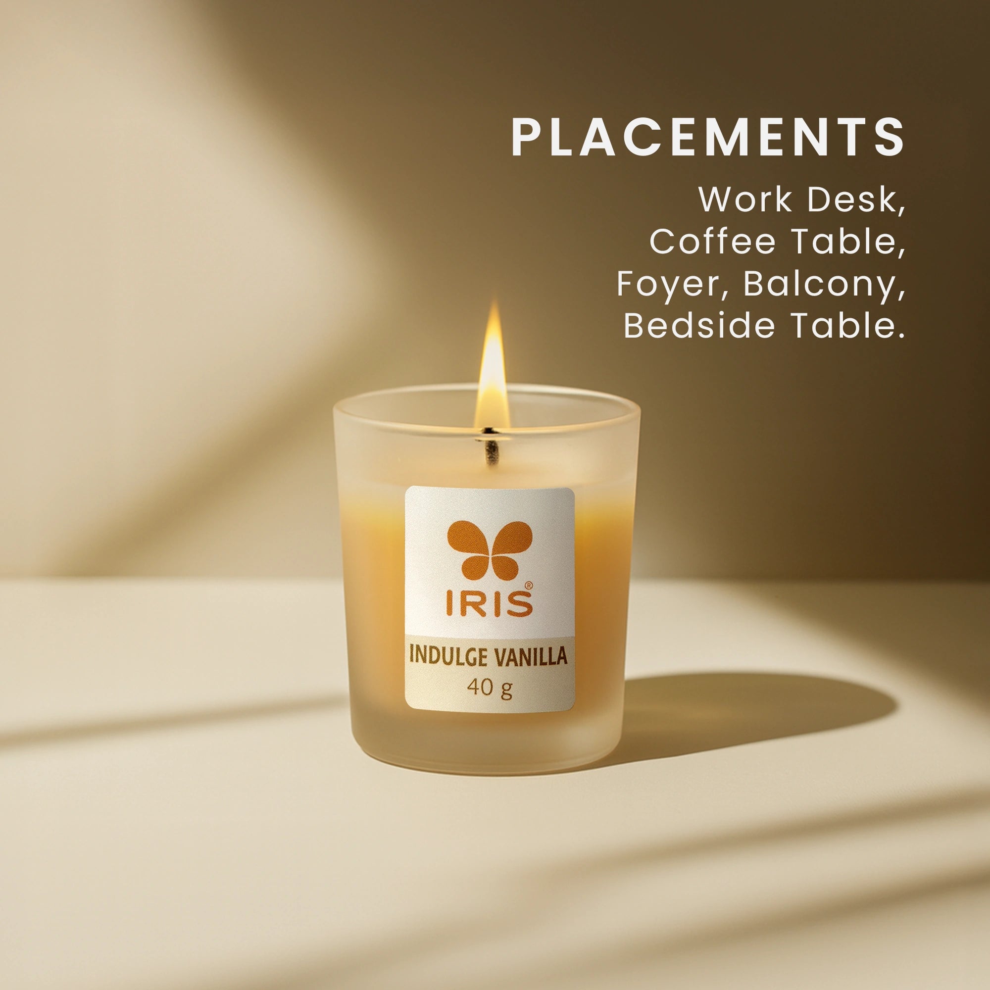 IRIS Indulge Vanilla Frosted Shot glass scented candle