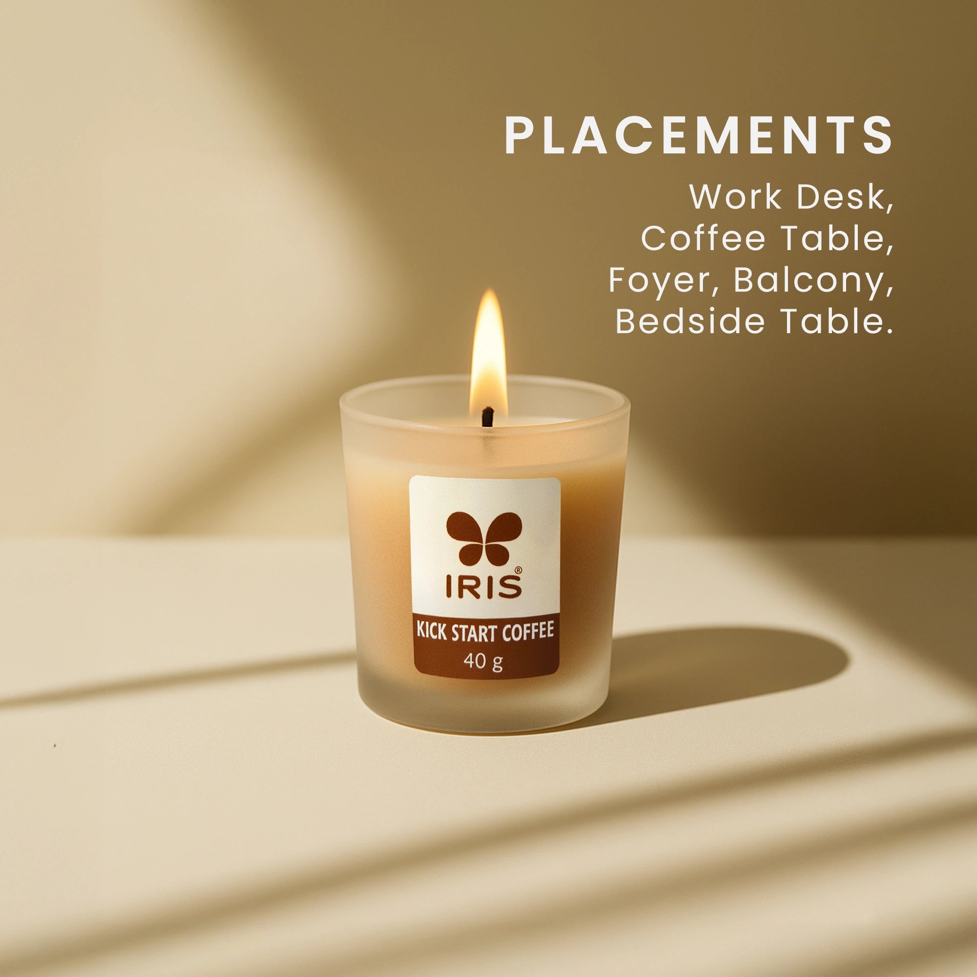 IRIS Kickstart Coffee Frosted Shot glass scented candle